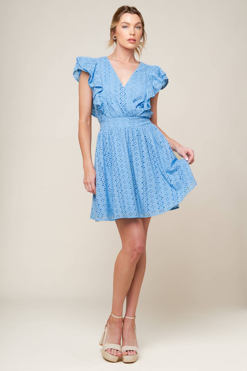VESTIDO MINI AZUL CLARO "KEEP ME CLOS"