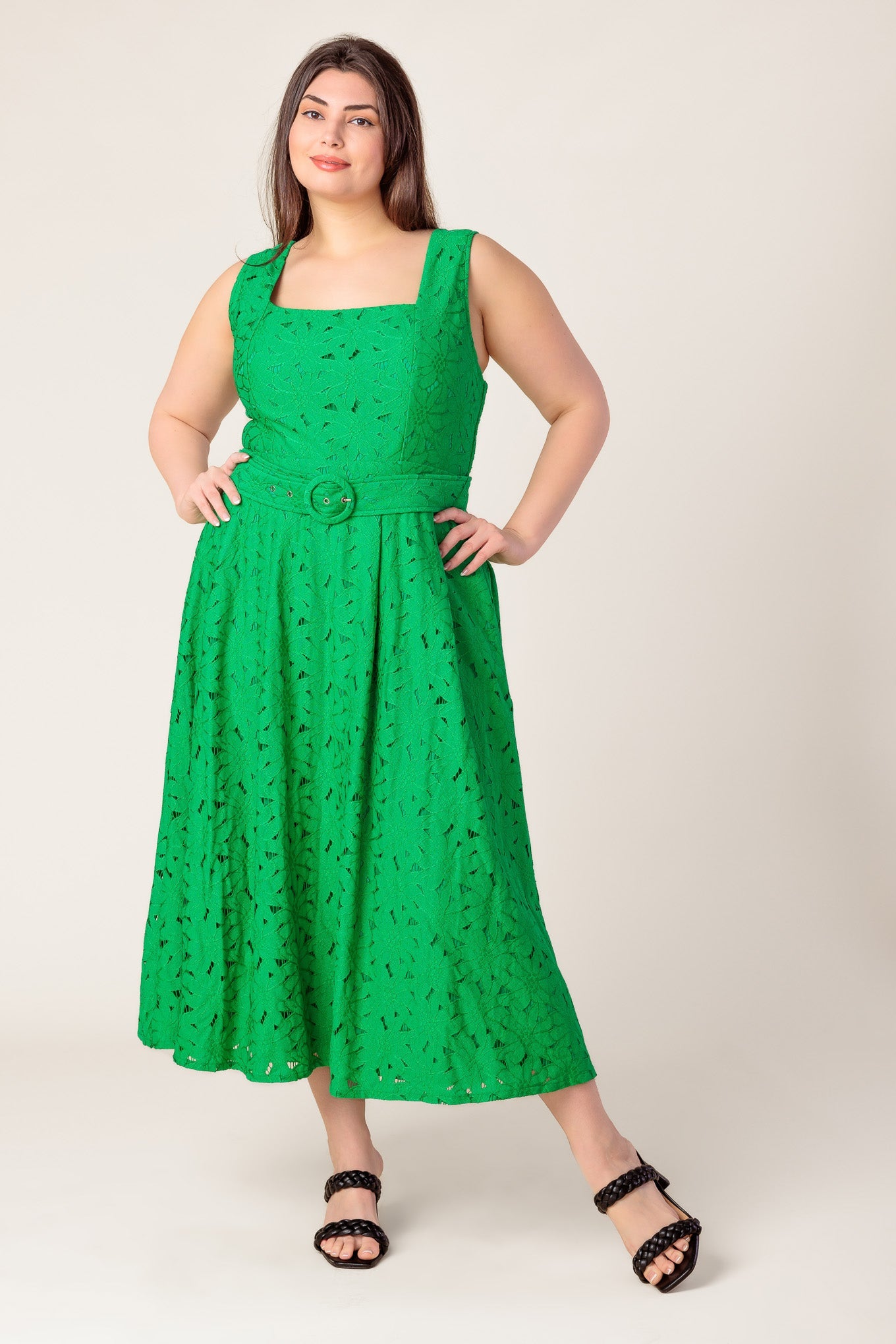 DAFFODILS & DAYDREAMS WOVEN LACE MIDI DRESS - MaraFormigone