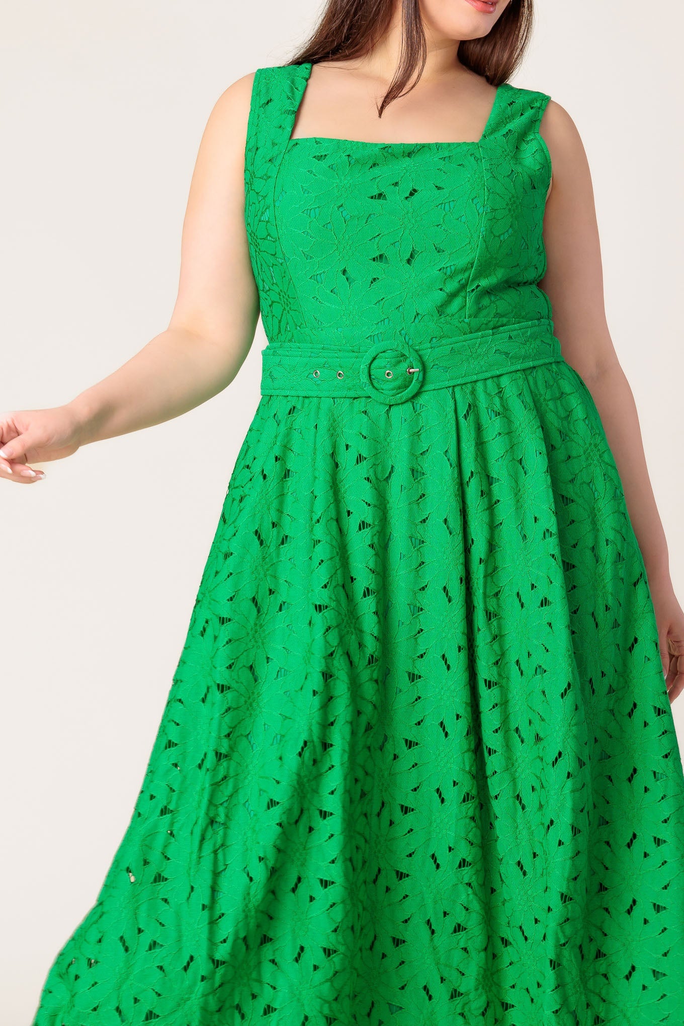 DAFFODILS & DAYDREAMS WOVEN LACE MIDI DRESS - MaraFormigone