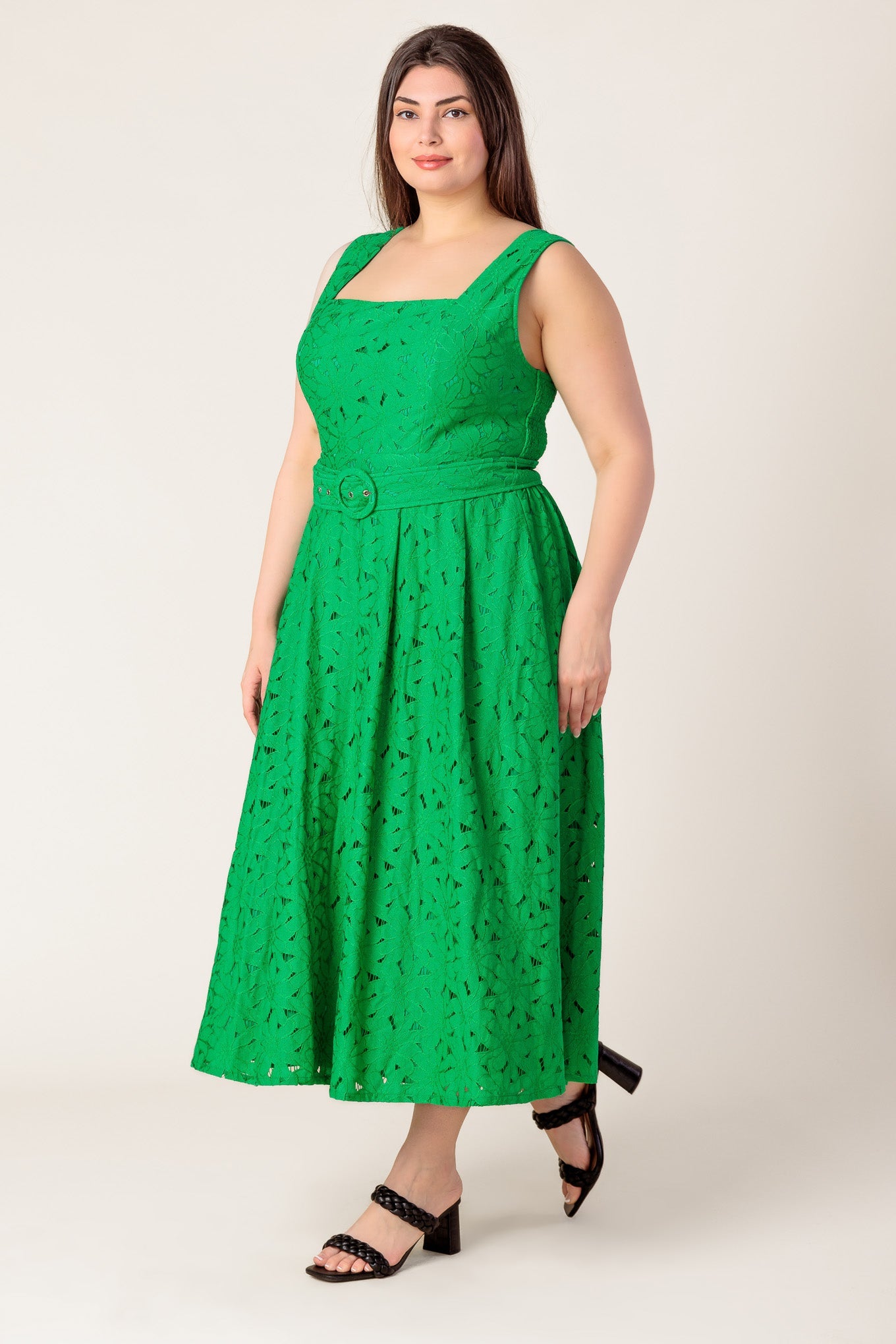 DAFFODILS & DAYDREAMS WOVEN LACE MIDI DRESS - MaraFormigone