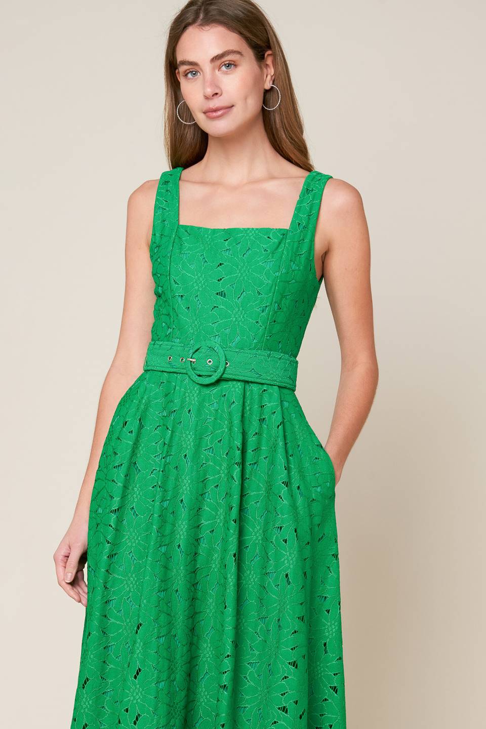 DAFFODILS & DAYDREAMS WOVEN LACE MIDI DRESS - MaraFormigone