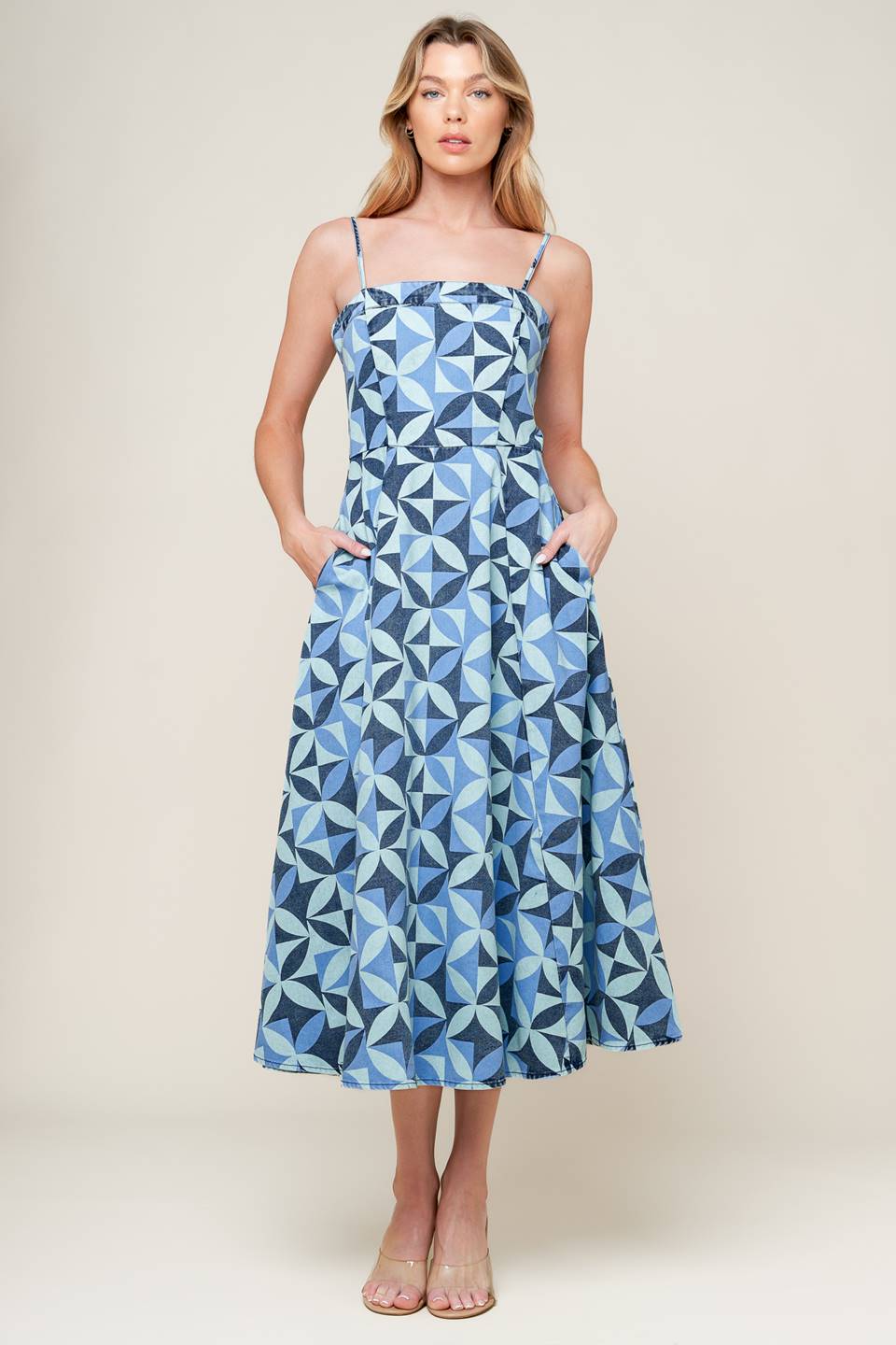 GWENNY BLUE DENIM MIDI DRESS - MaraFormigone