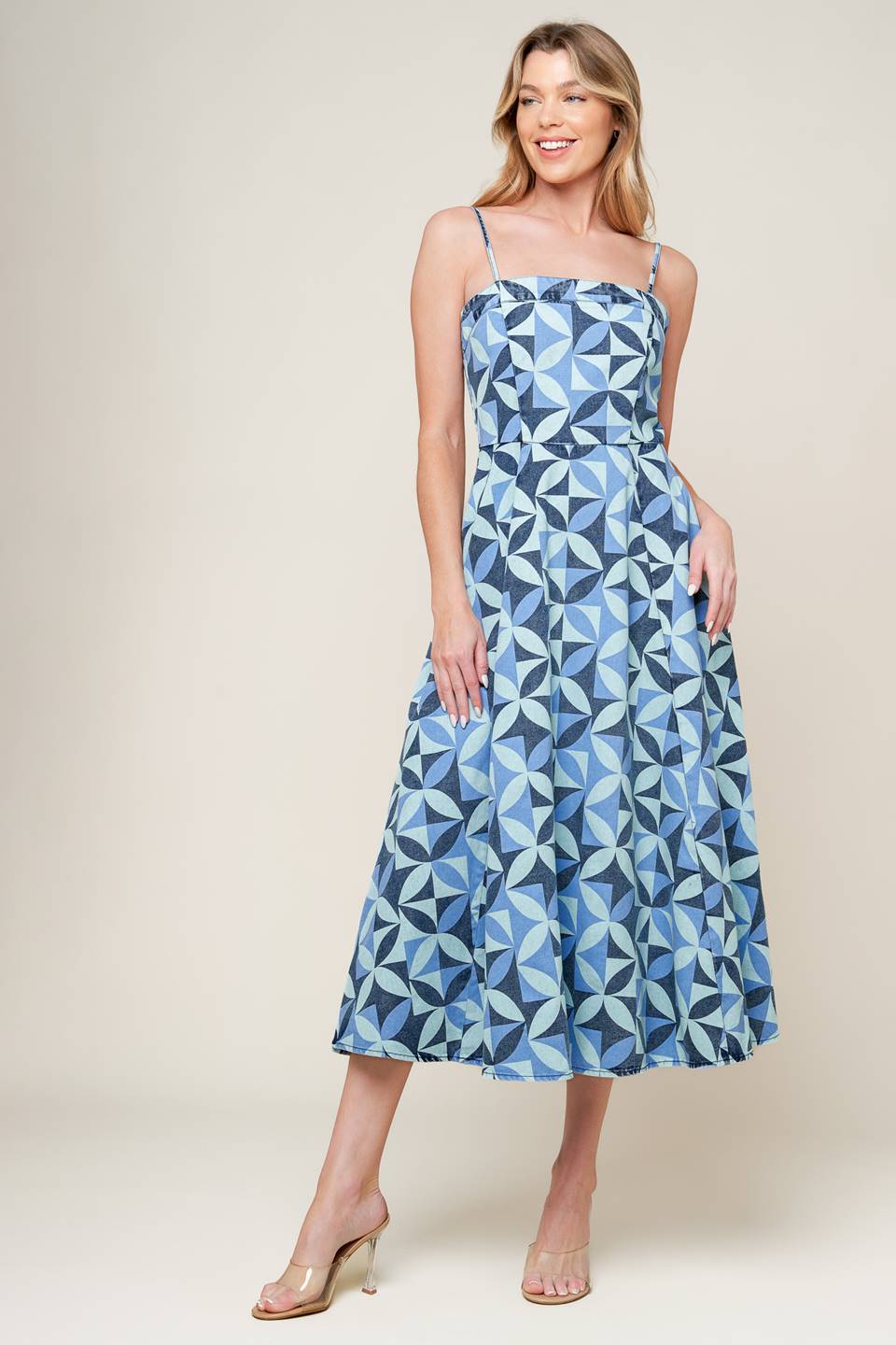 GWENNY BLUE DENIM MIDI DRESS - MaraFormigone