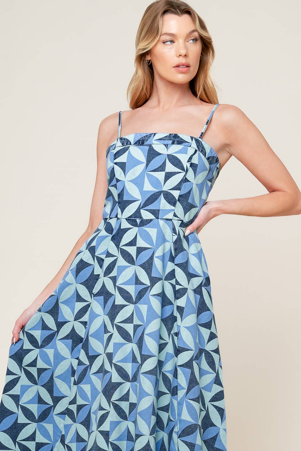 GWENNY BLUE DENIM MIDI DRESS - MaraFormigone