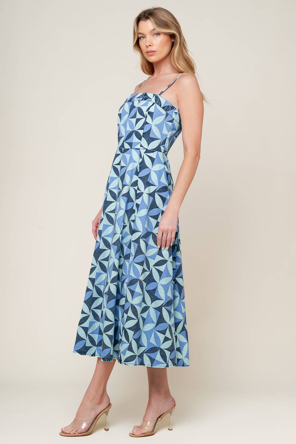 GWENNY BLUE DENIM MIDI DRESS - MaraFormigone