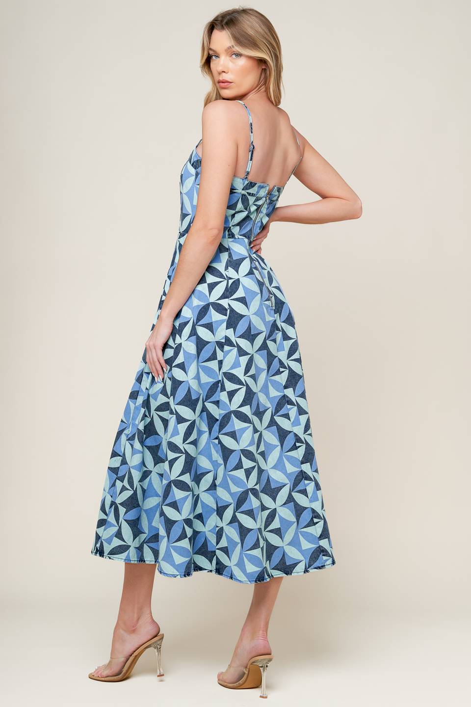 GWENNY BLUE DENIM MIDI DRESS - MaraFormigone
