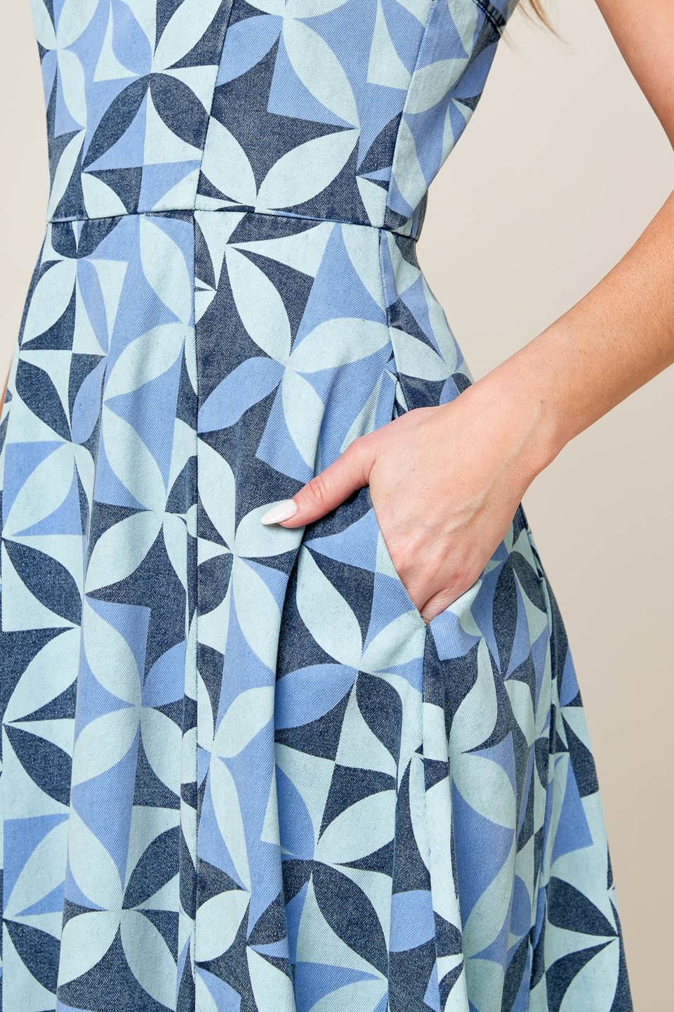 GWENNY BLUE DENIM MIDI DRESS - MaraFormigone