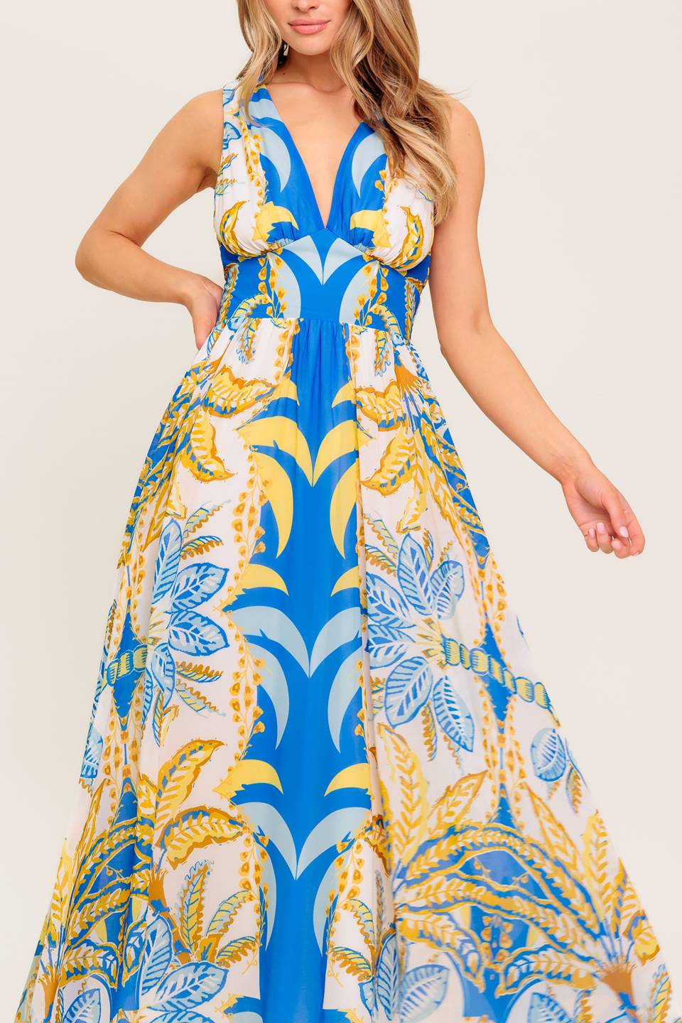 VESTIDO MIDI TEJIDO AZUL PRADO SUAVE