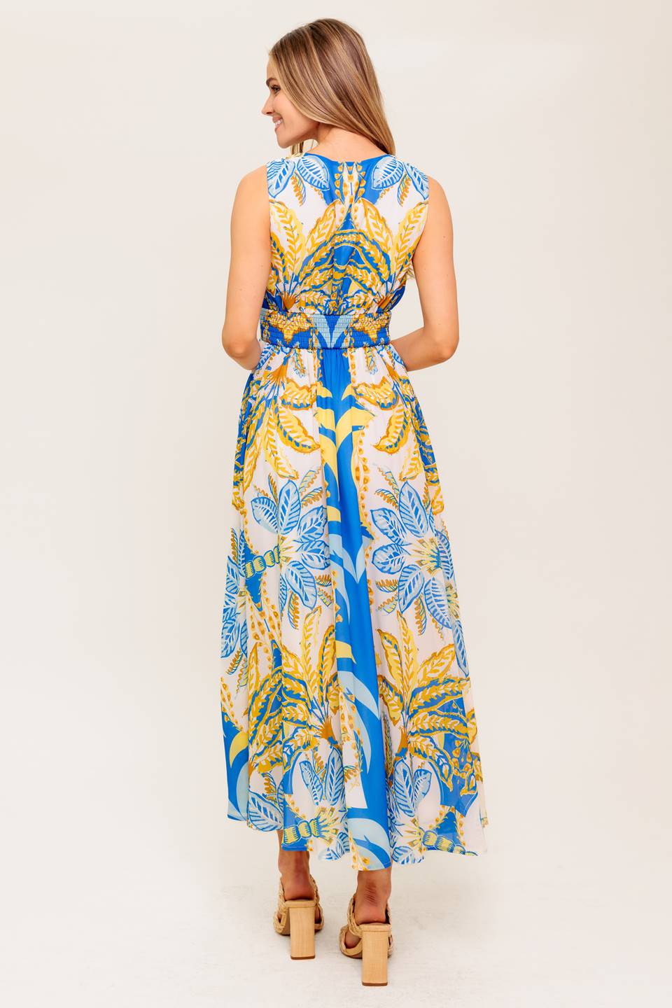 VESTIDO MIDI TEJIDO AZUL PRADO SUAVE