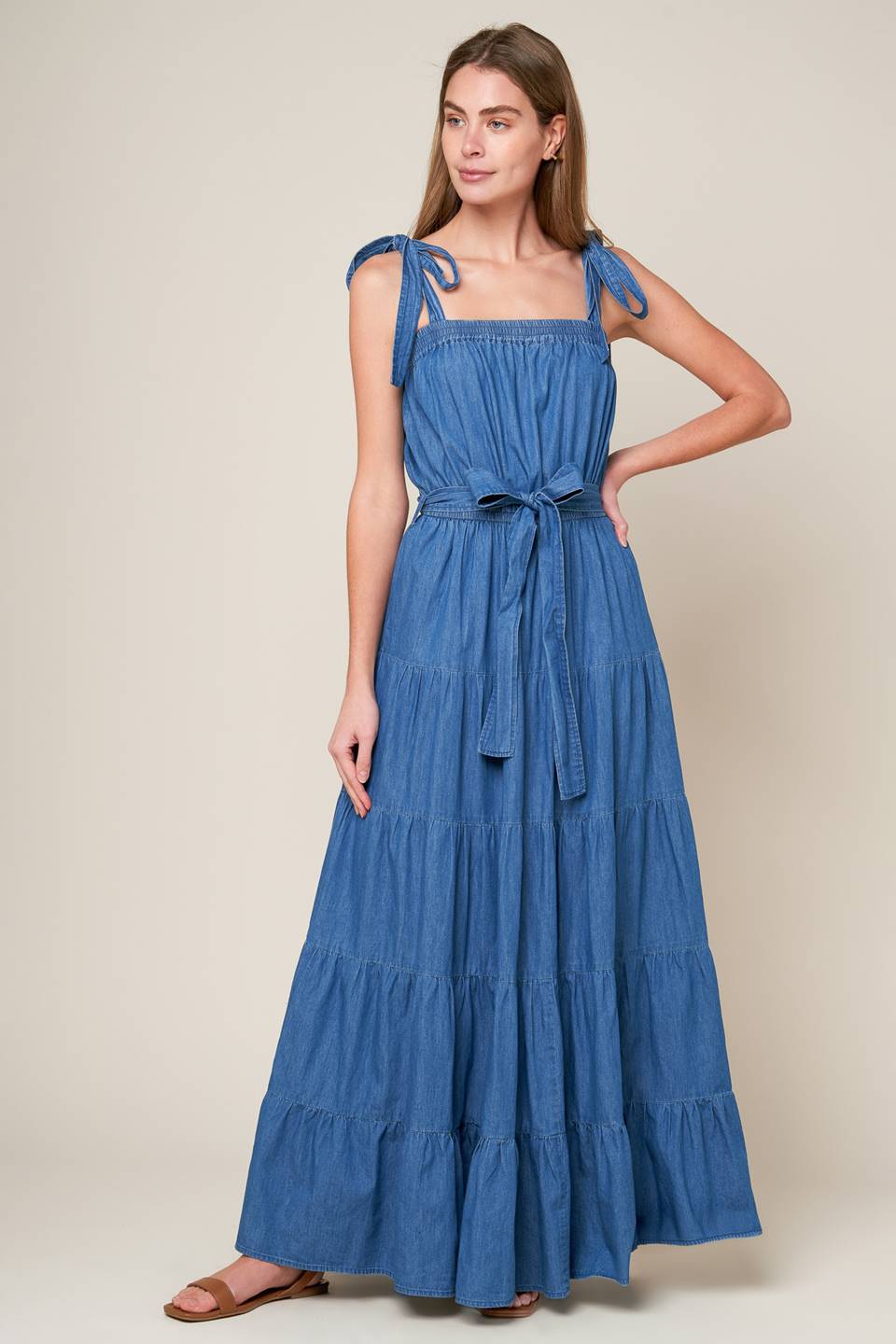 VESTIDO MAXI DE CHAMBRAY DE PRETTIEST BEHAVIOR