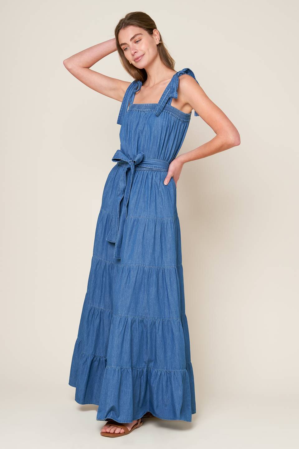 VESTIDO MAXI DE CHAMBRAY DE PRETTIEST BEHAVIOR