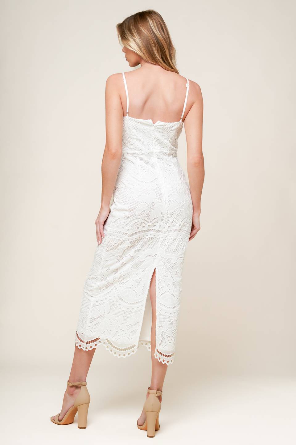 THE JOSEPHINE OFF WHITE WOVEN MIDI DRESS - MaraFormigone