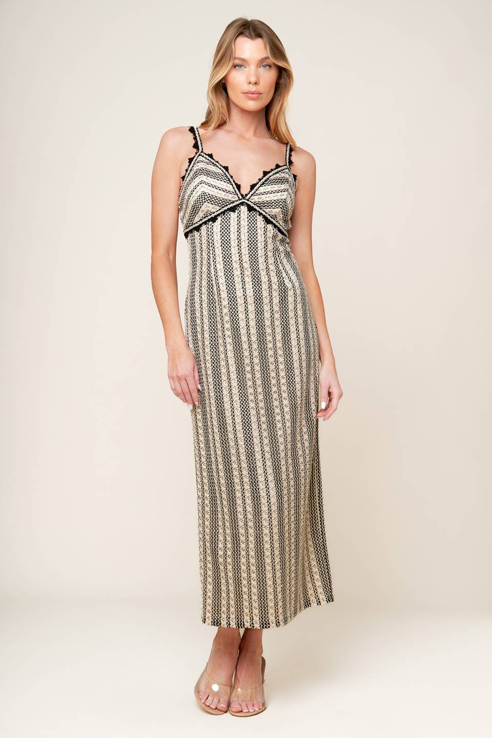 VESTIDO MIDI DE ENCAJE DE GANCHILLO "LLÉVAME LEJOS"