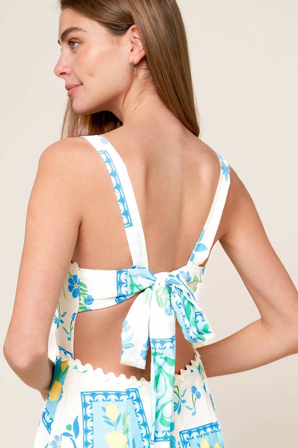 ON THE MOVE BLUE WOVEN MIDI DRESS - MaraFormigone