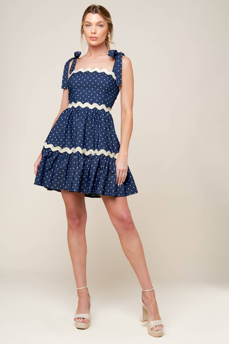 DIVINELY DOTTED WOVEN MINI DRESS - MaraFormigone