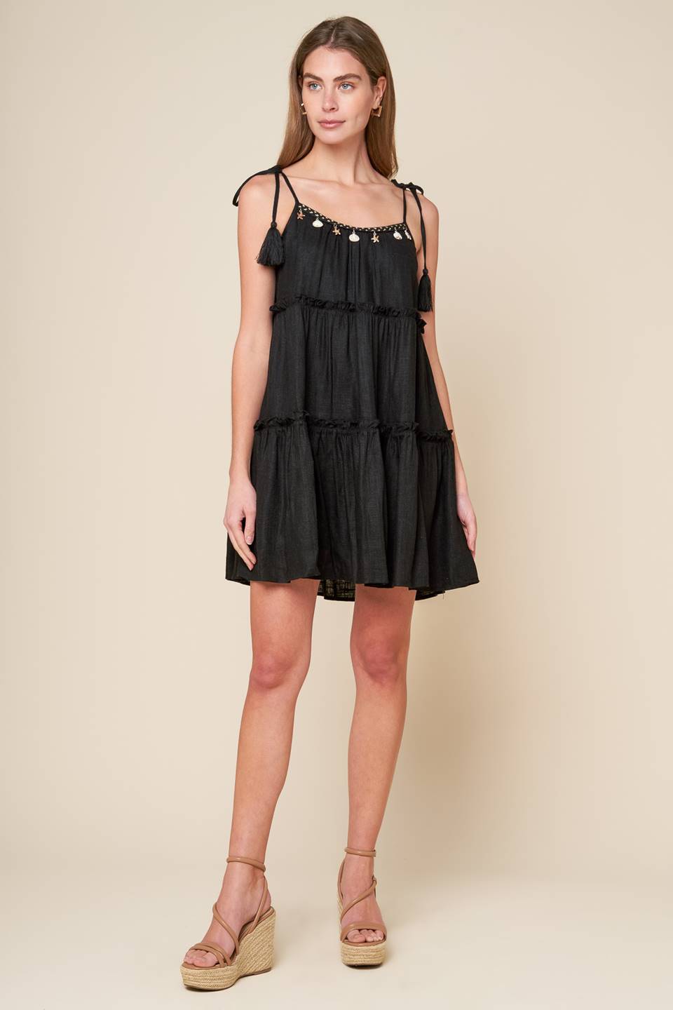 THROUGH THE ARBOR WOVEN MINI DRESS - MaraFormigone