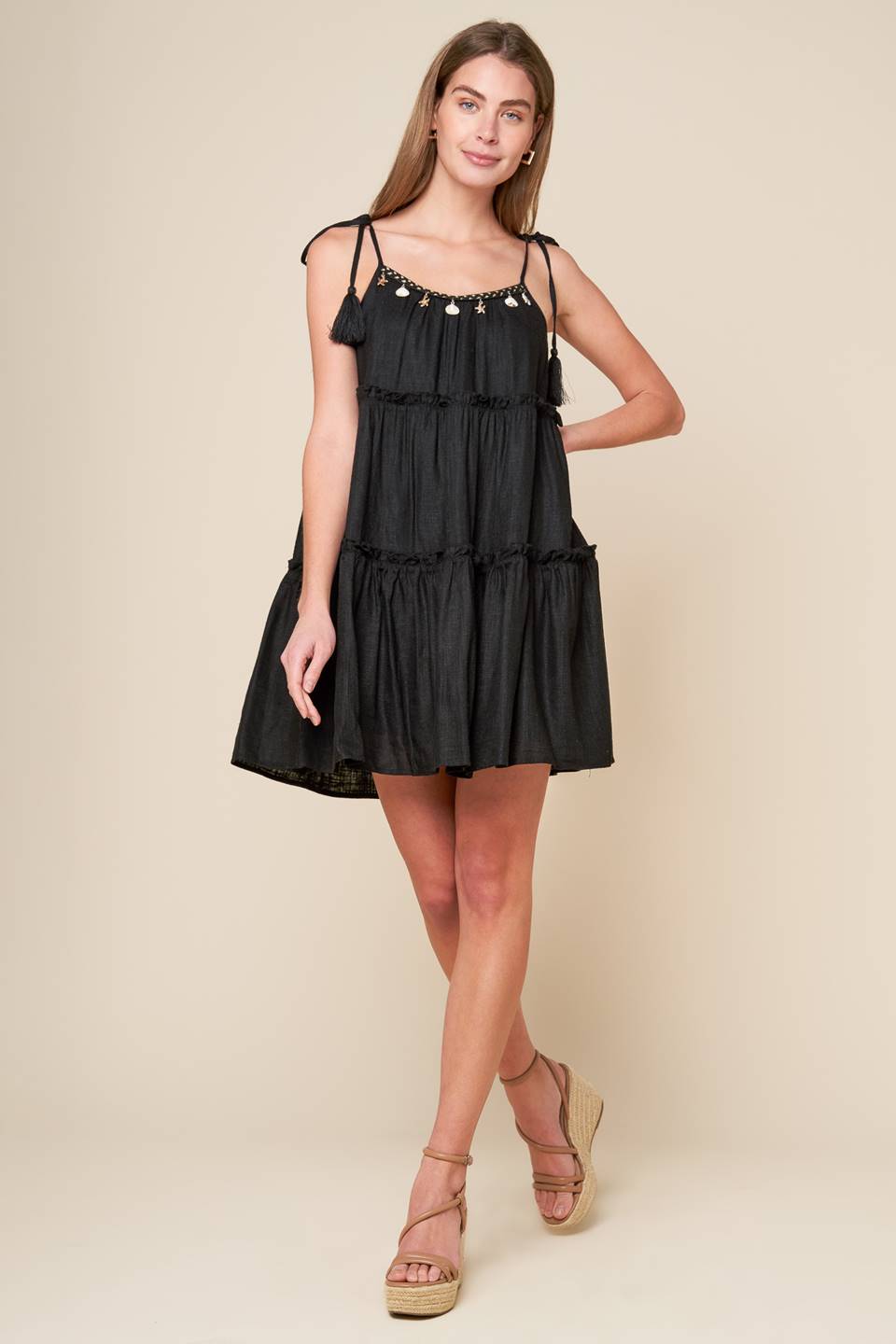 THROUGH THE ARBOR WOVEN MINI DRESS - MaraFormigone