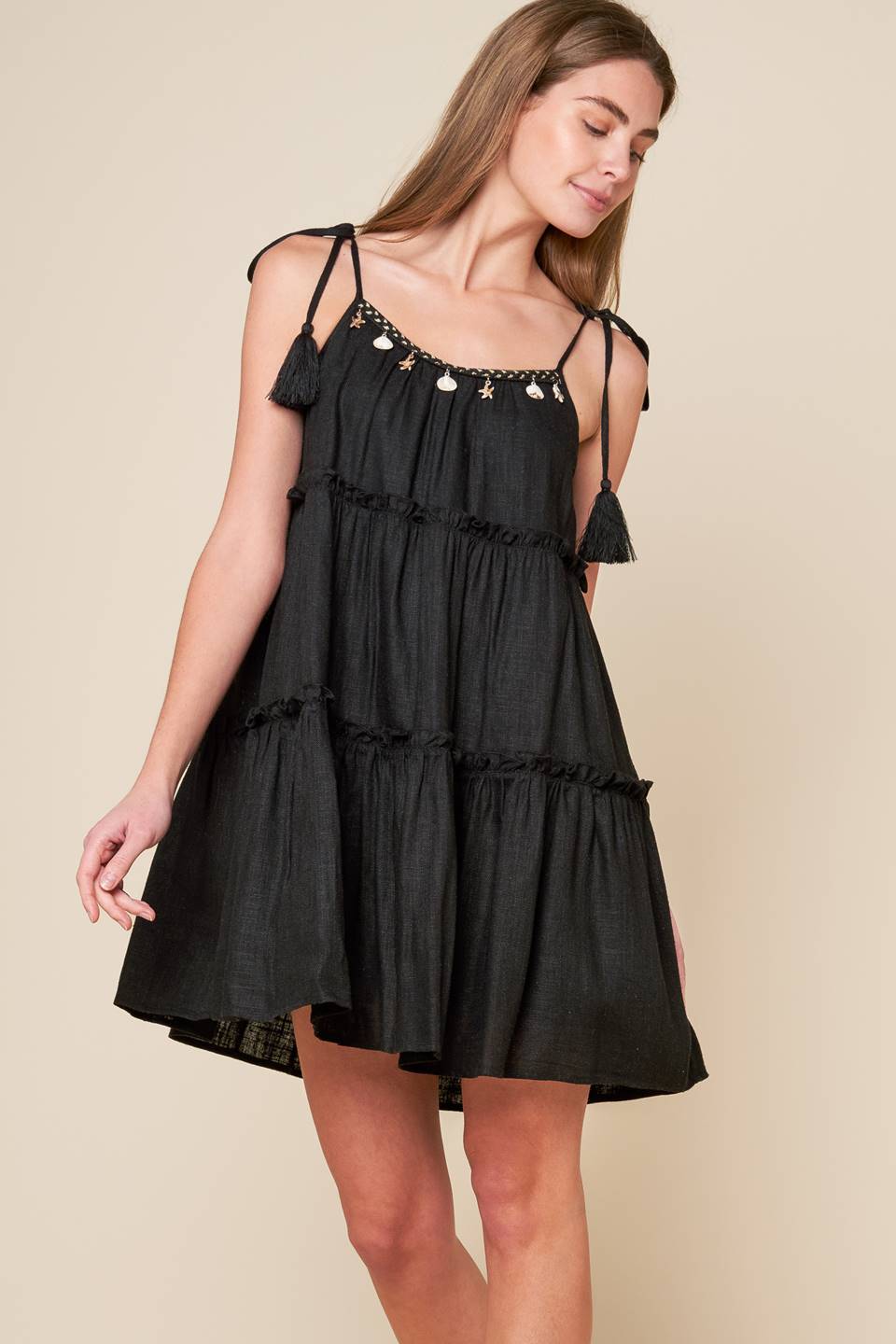 THROUGH THE ARBOR WOVEN MINI DRESS - MaraFormigone