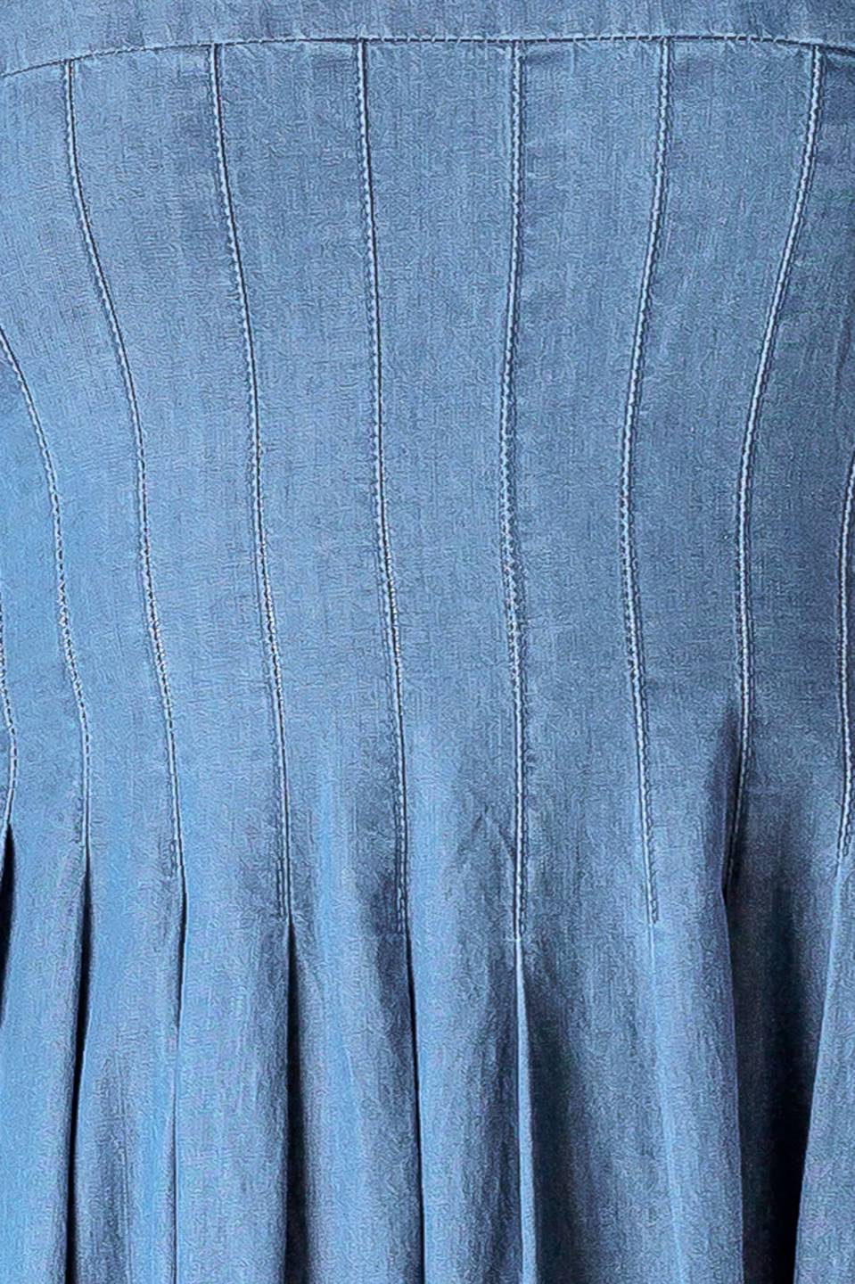 PASSIFLORA INDIGO DENIM MIDI DRESS - MaraFormigone