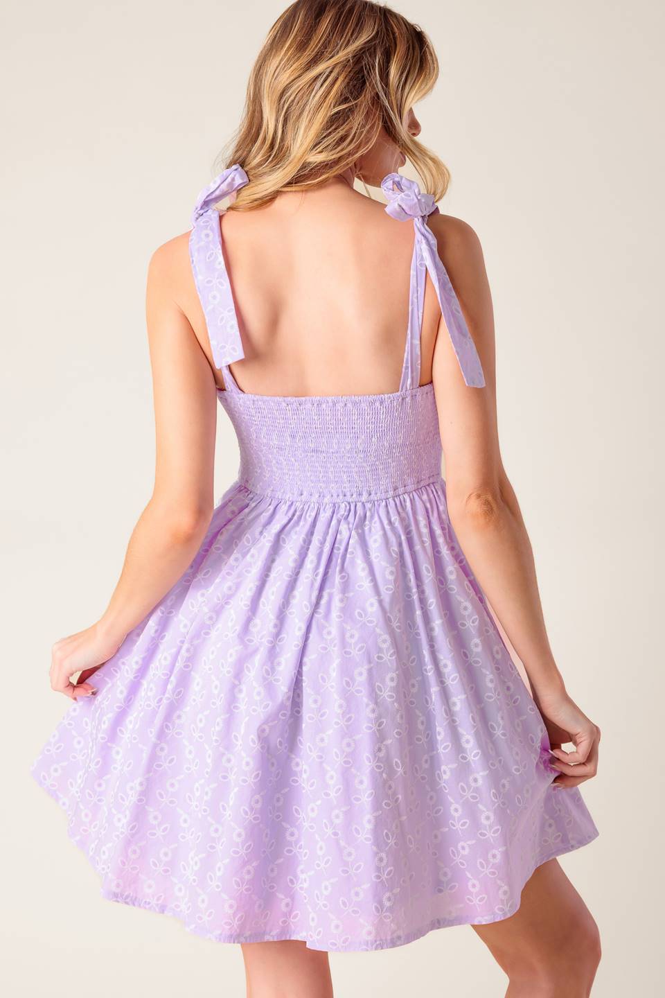 NIGHT TO REMEMBER LAVENDER WOVEN MINI DRESS - MaraFormigone