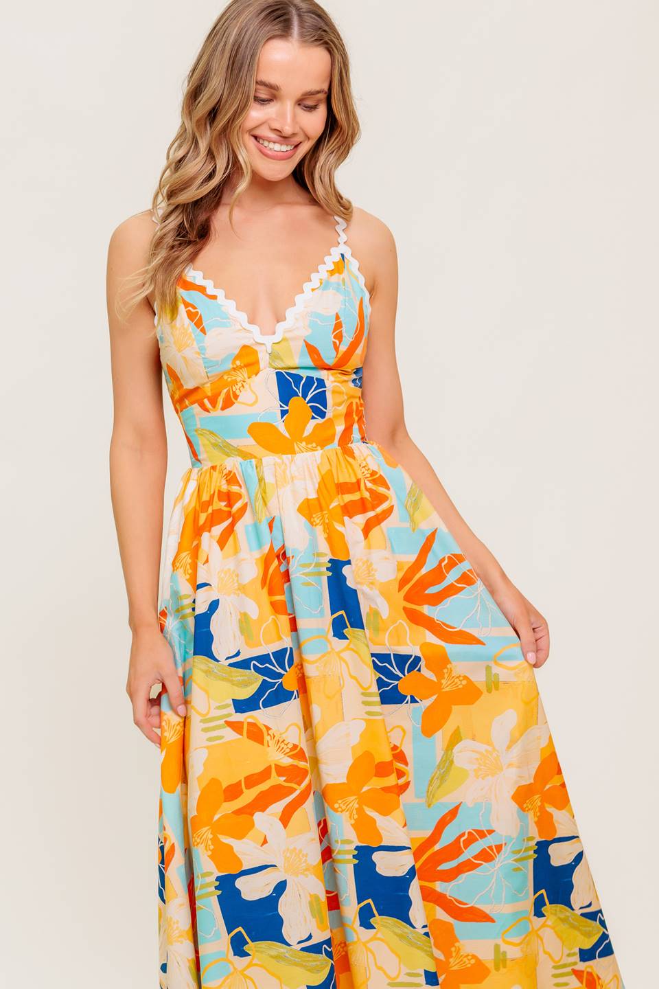 DAWN PETAL KISS WOVEN MIDI DRESS - MaraFormigone