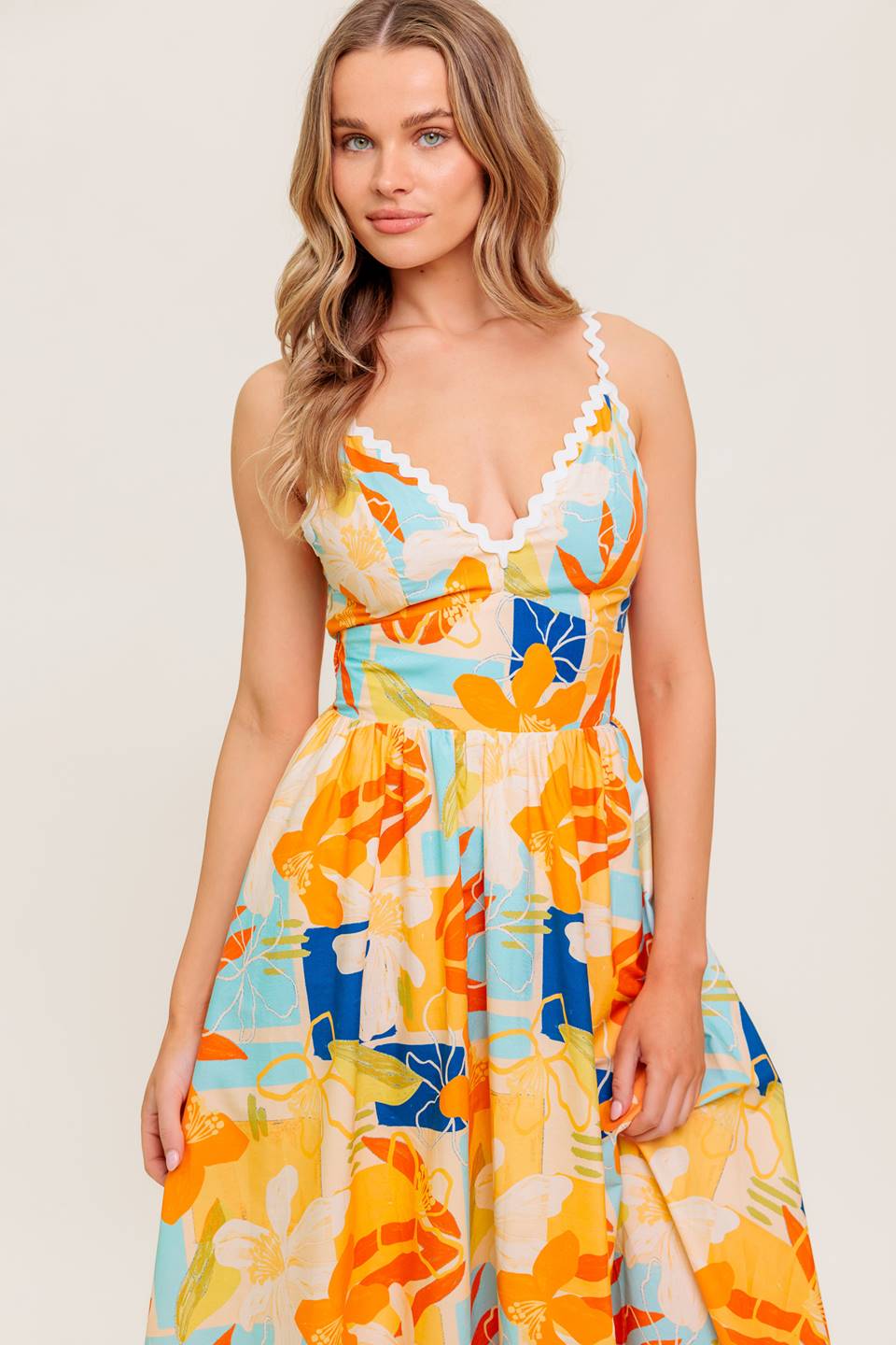 DAWN PETAL KISS WOVEN MIDI DRESS - MaraFormigone