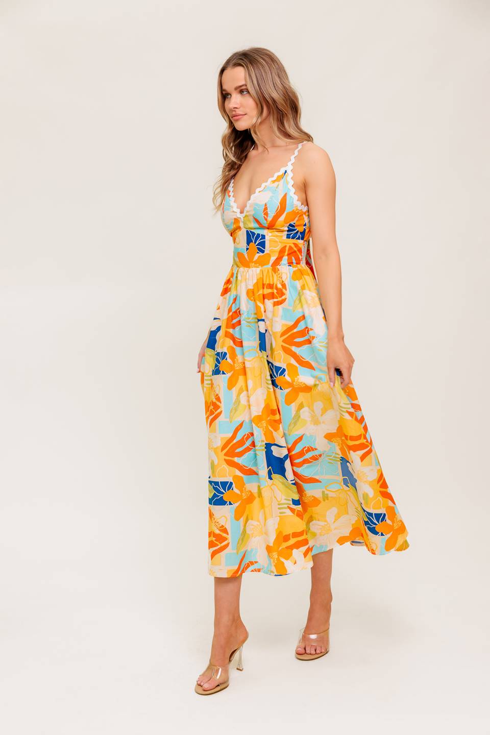 DAWN PETAL KISS WOVEN MIDI DRESS - MaraFormigone