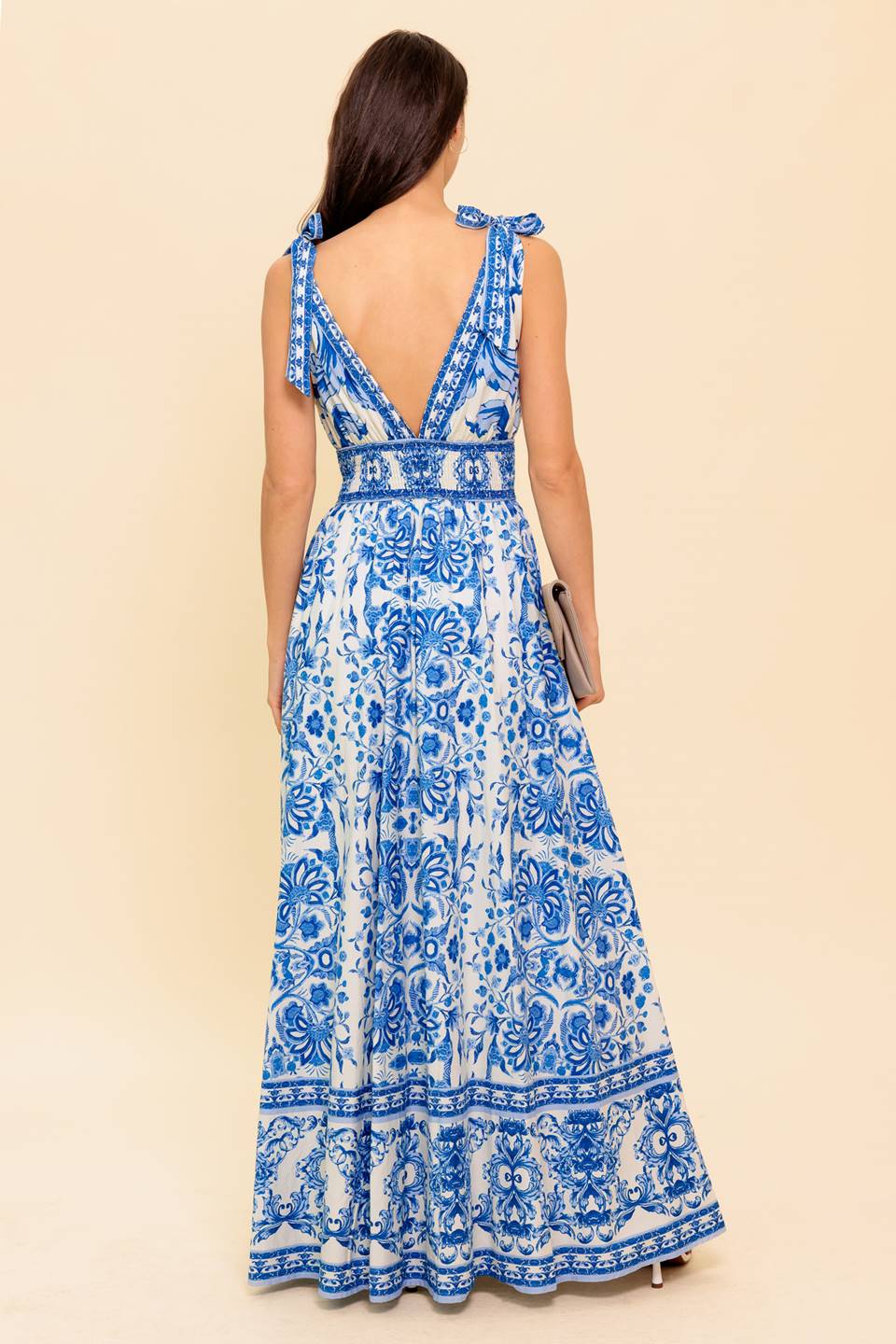BY THE BAY BLUE WOVEN MAXI DRESS