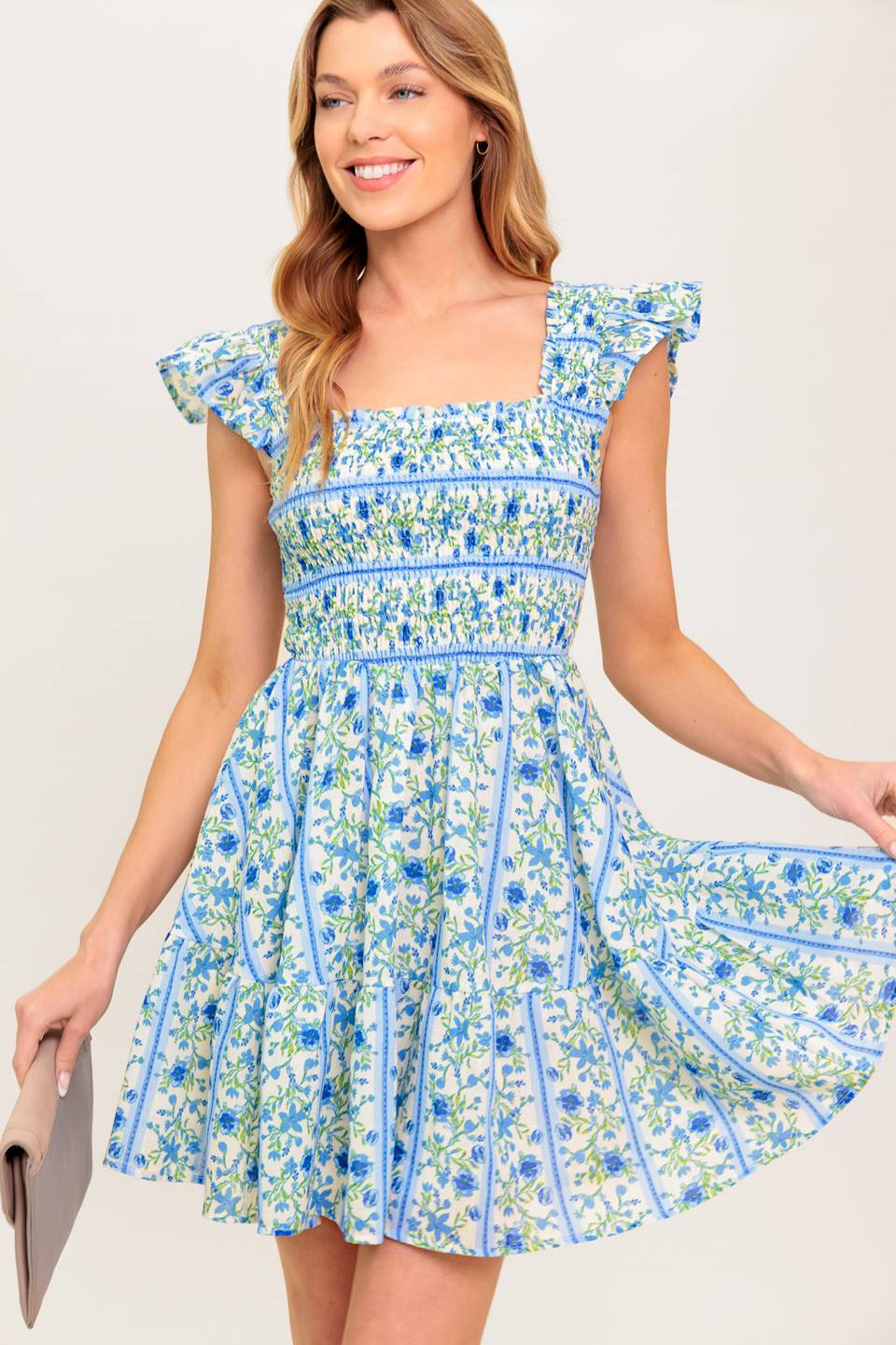 FAIRFAX GERANIUM WOVEN MINI DRESS - MaraFormigone