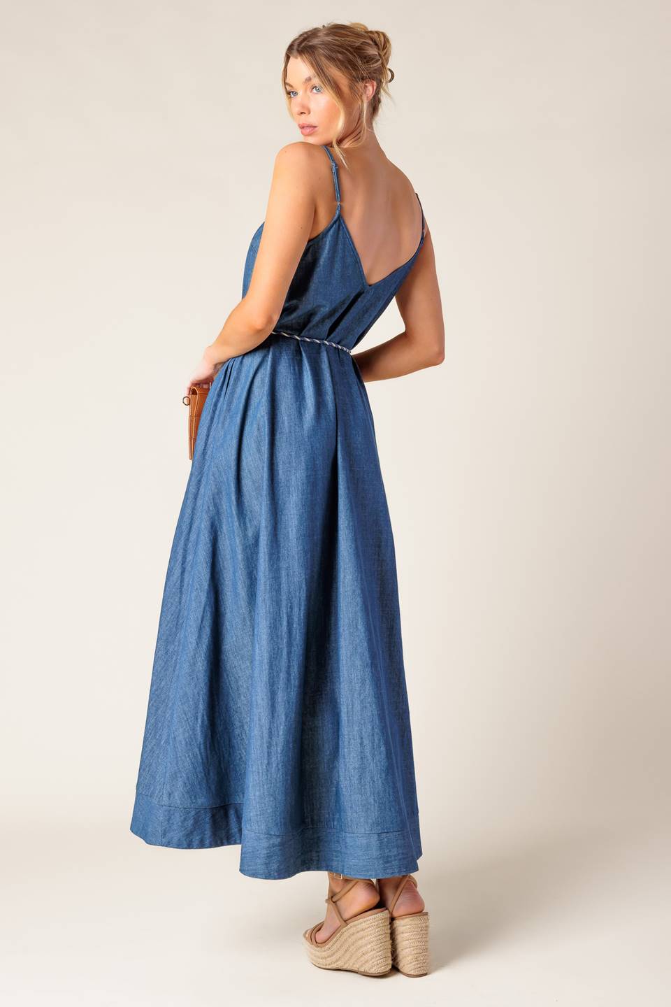 HEARTFELT MOMENT DENIM MIDI DRESS - MaraFormigone