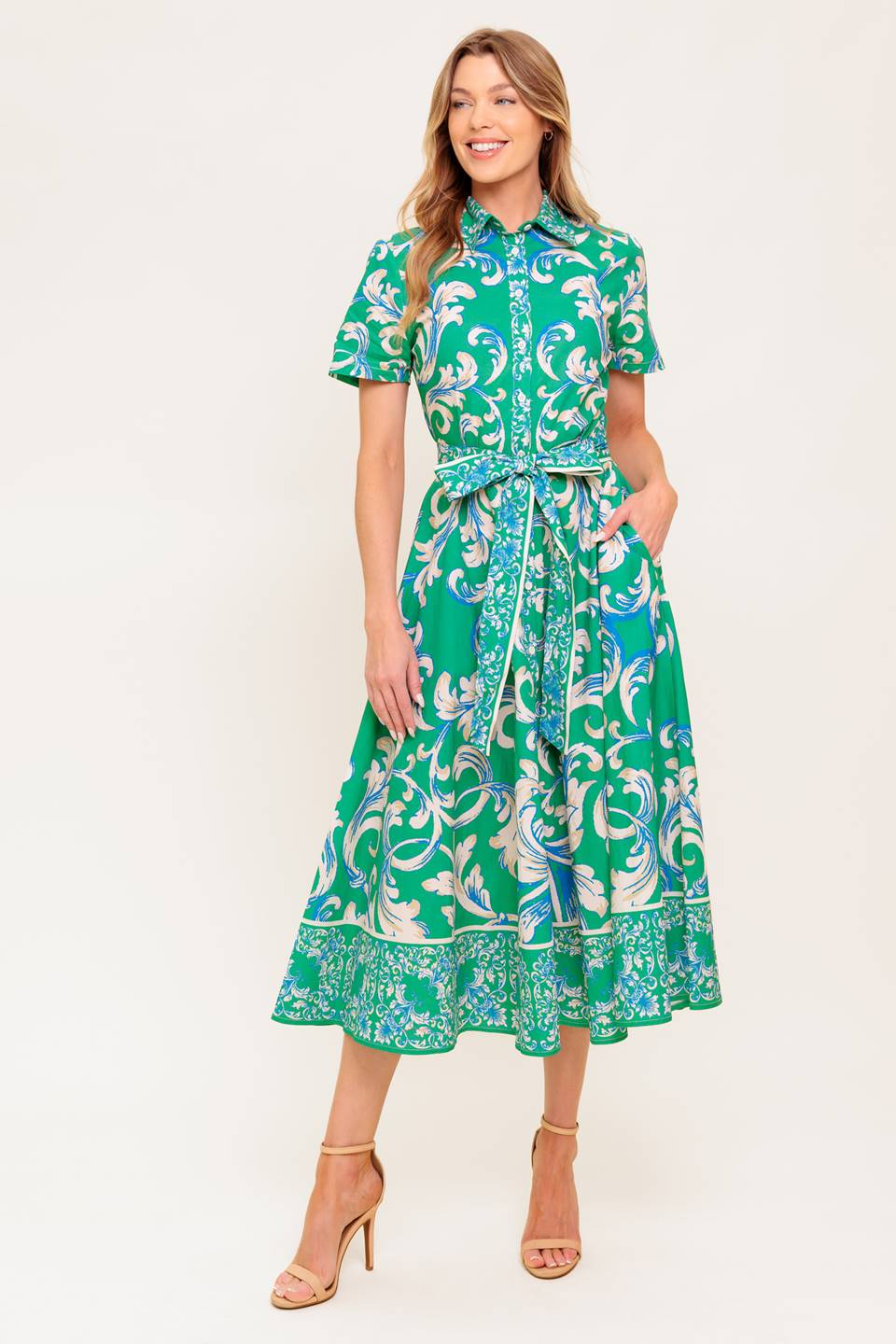 SUMMER BOUQUET WOVEN MIDI DRESS - MaraFormigone