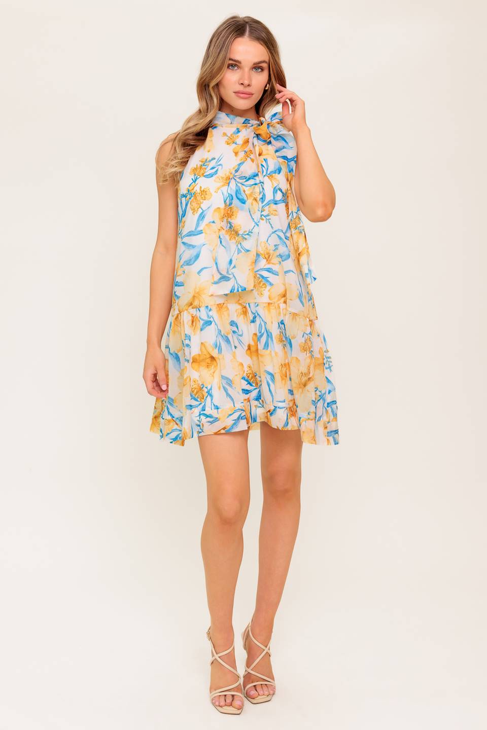 VESTIDO MINI DE TEJIDO MARFIL DE SUMER SPELL