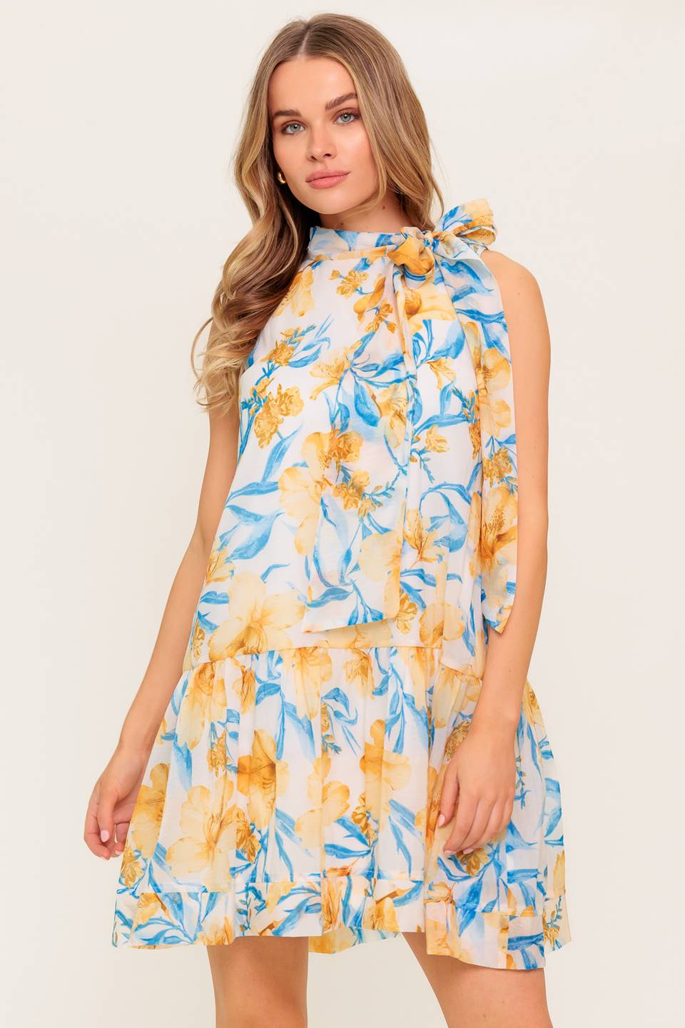 VESTIDO MINI DE TEJIDO MARFIL DE SUMER SPELL