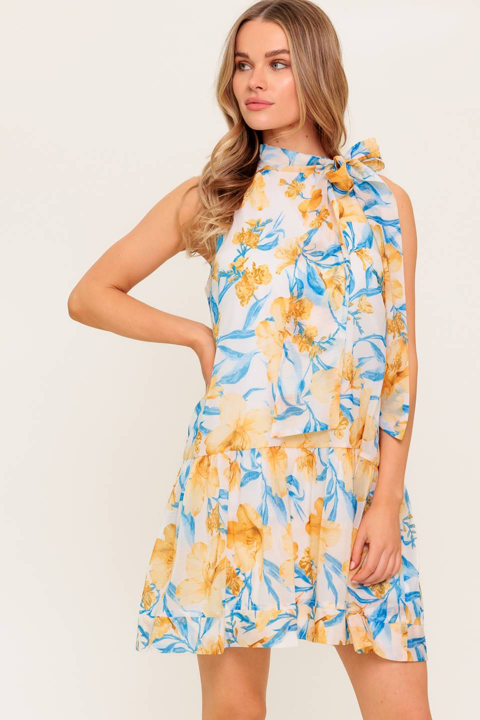 VESTIDO MINI DE TEJIDO MARFIL DE SUMER SPELL