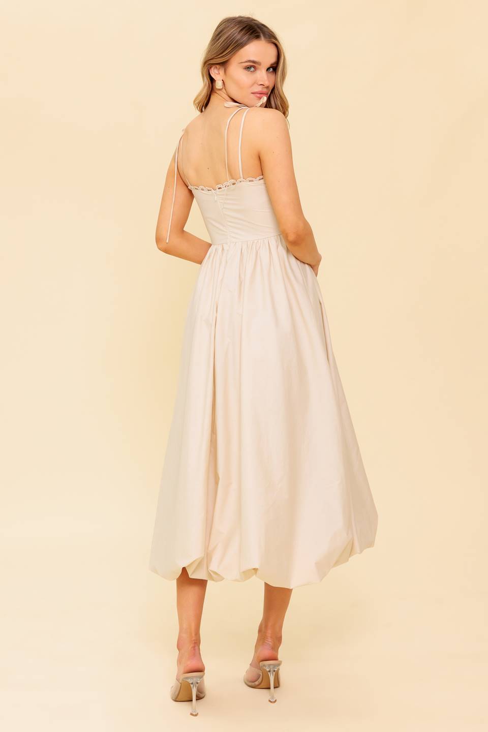 VESTIDO MIDI TEJIDO REGAL CUTIE CREAM