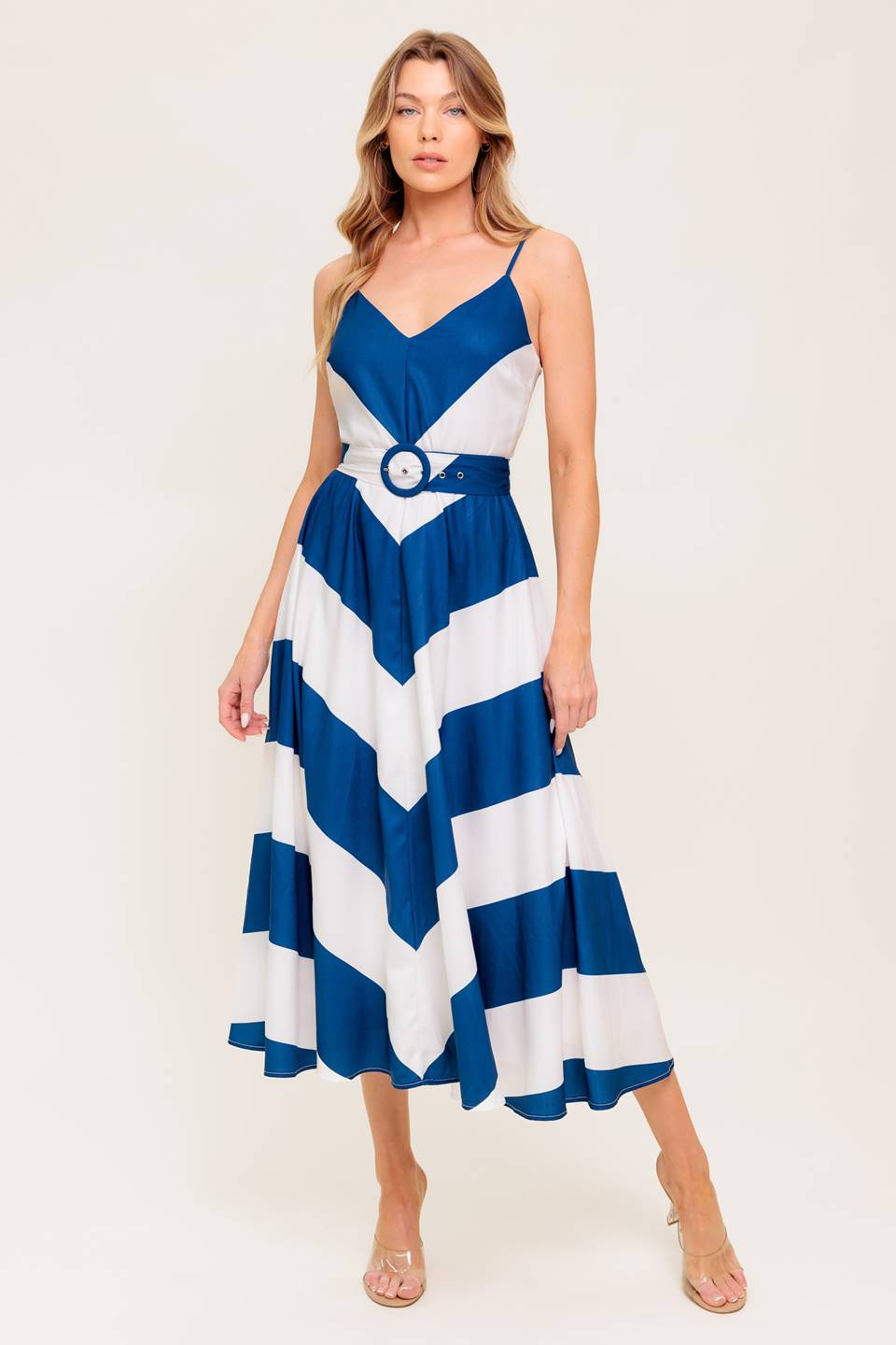 VESTIDO MIDI TEJIDO AZUL MARINO CORAZÓN RADIANTE