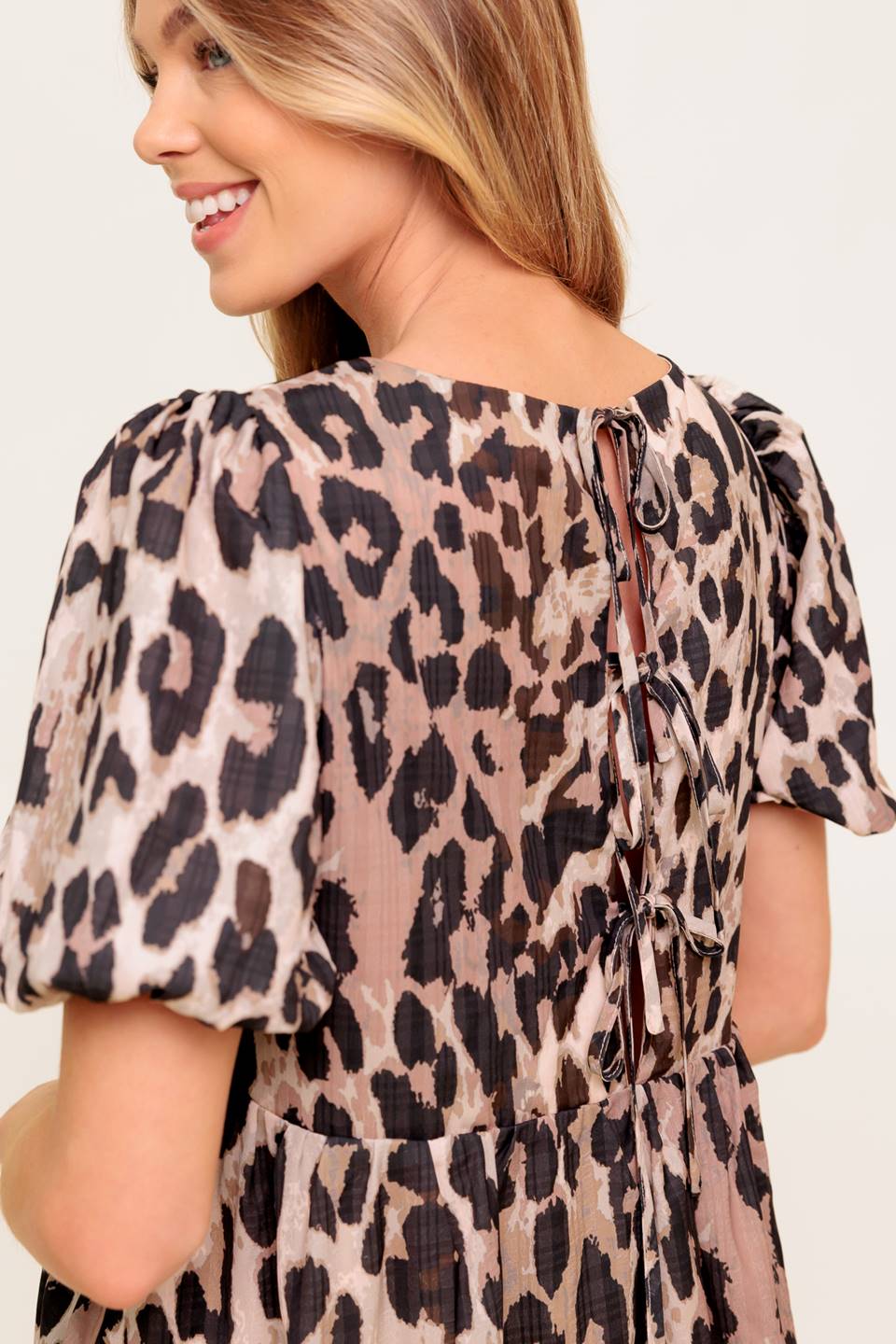 FOREVER YOURS LEOPARD WOVEN MINI DRESS - MaraFormigone
