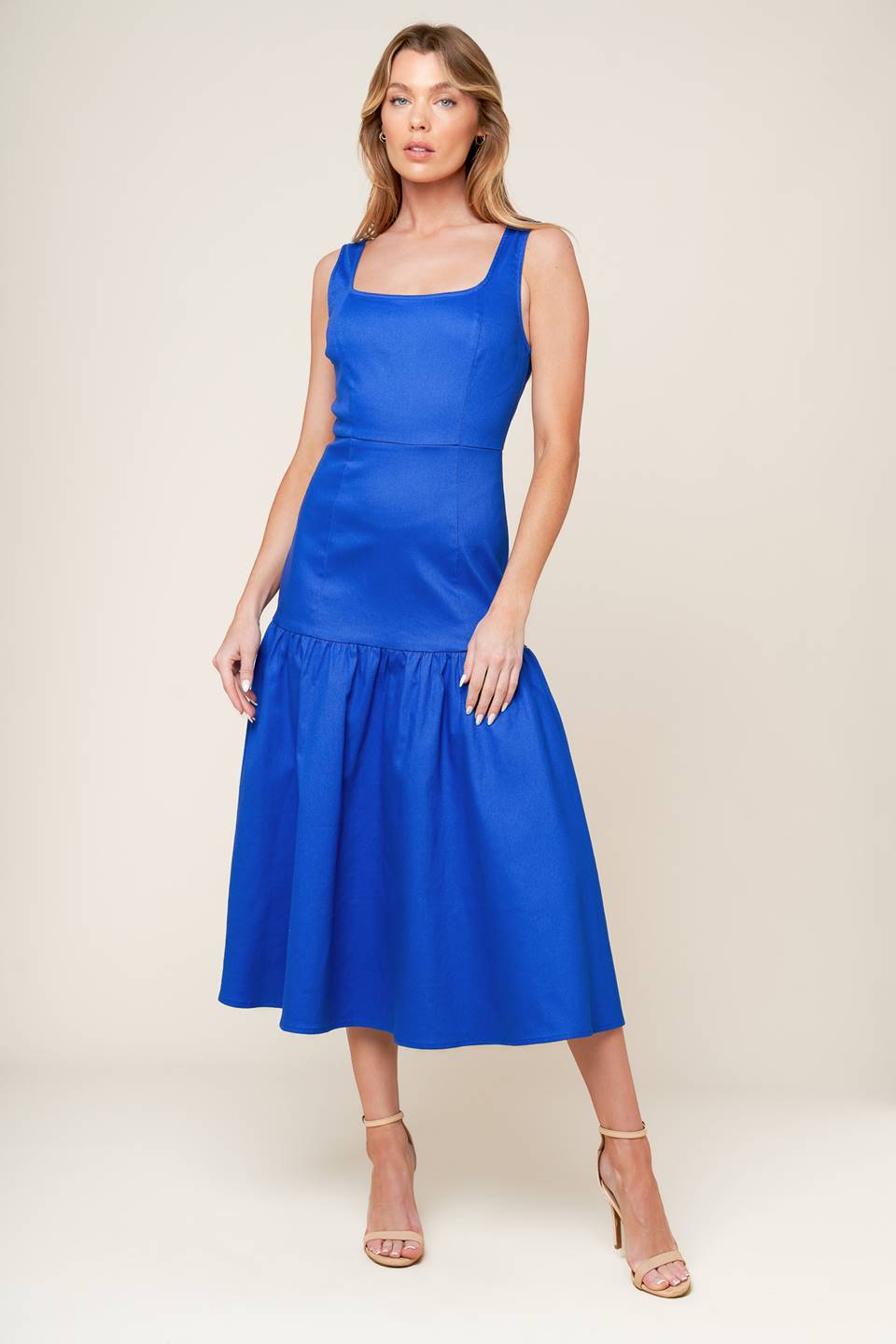 VESTIDO MIDI TEJIDO AZUL DE SUEÑOS AGRADABLES