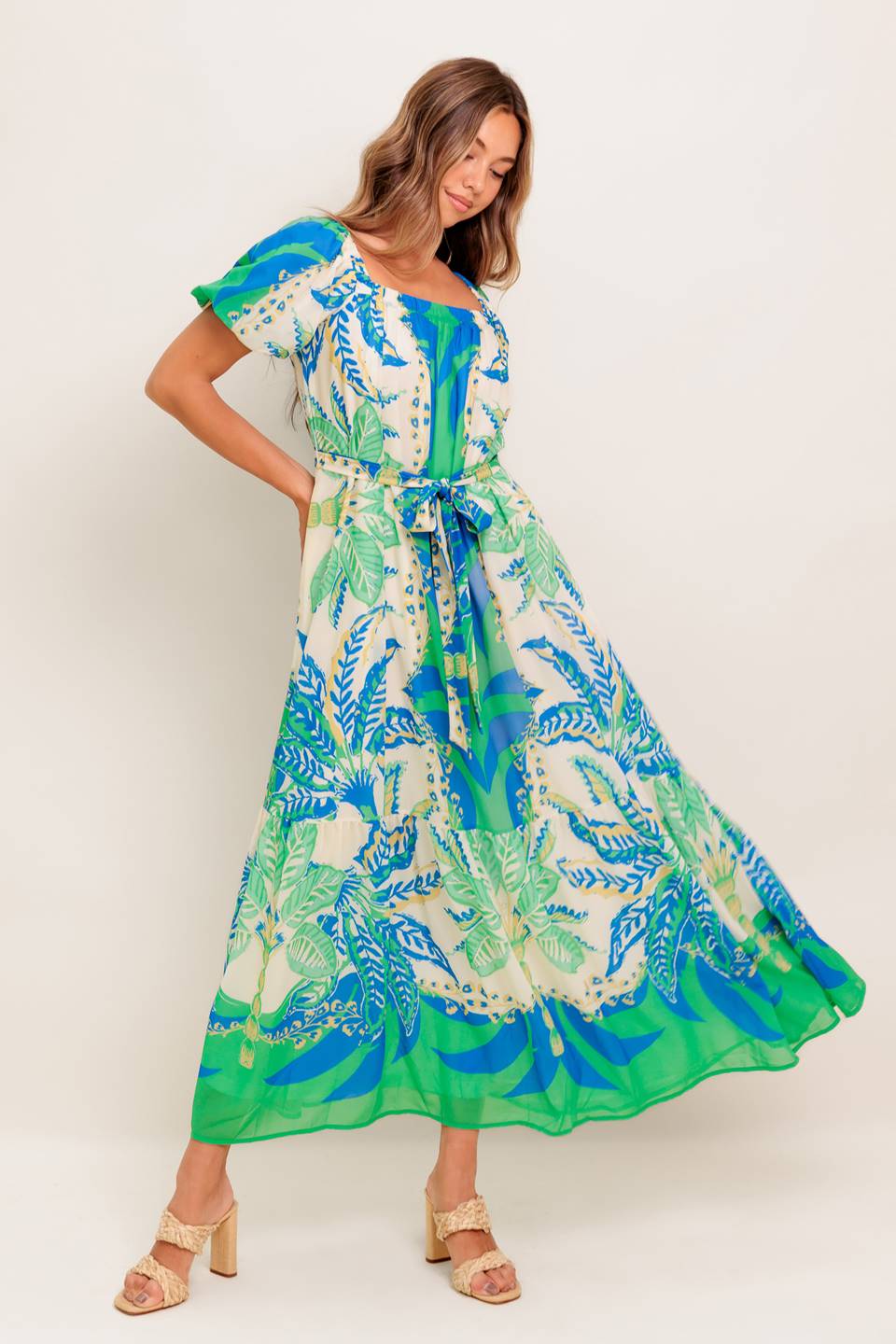 PALM SPRING NIGHTS WOVEN MAXI DRESS - MaraFormigone