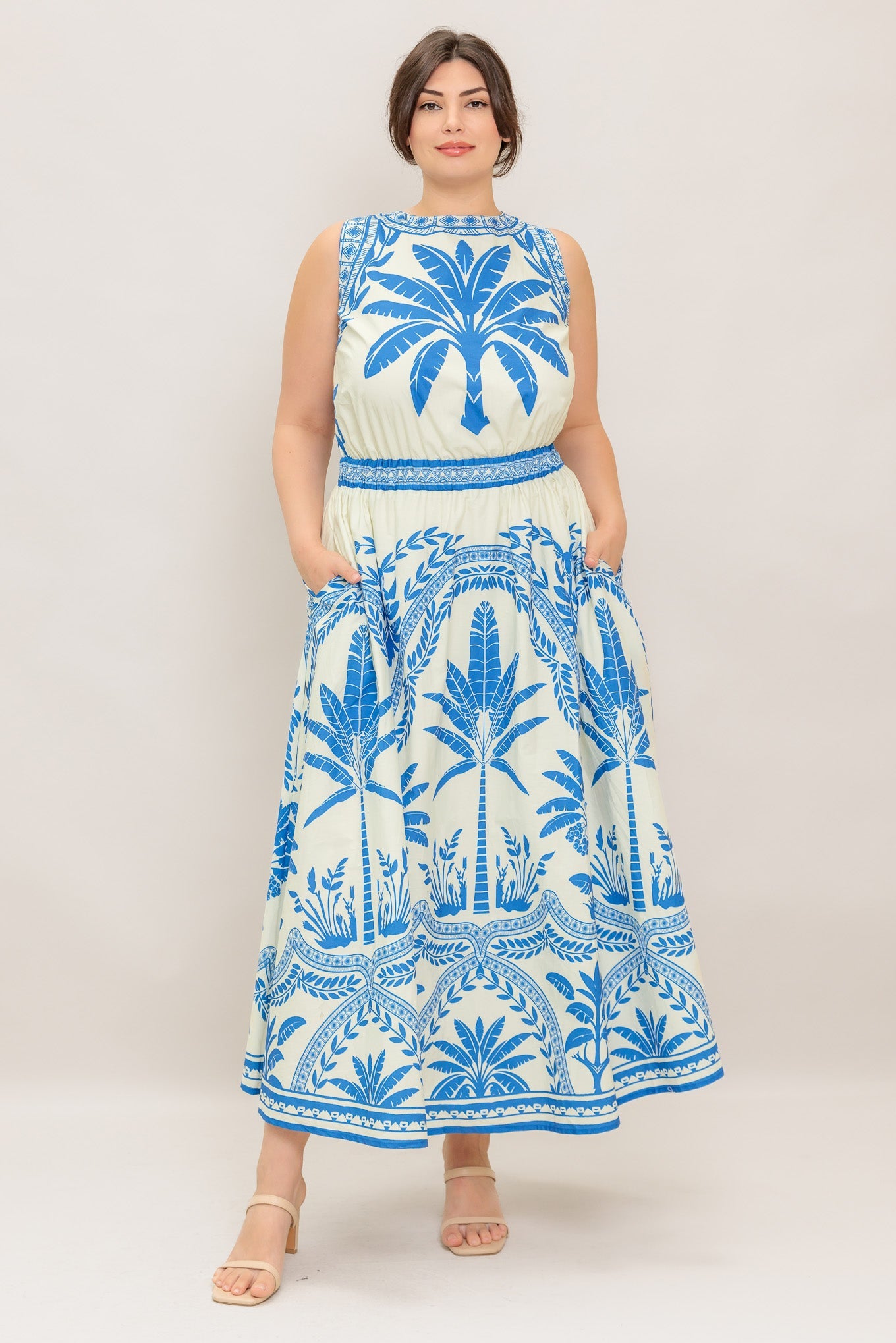 OCEAN PETALS WOVEN MIDI DRESS - MaraFormigone