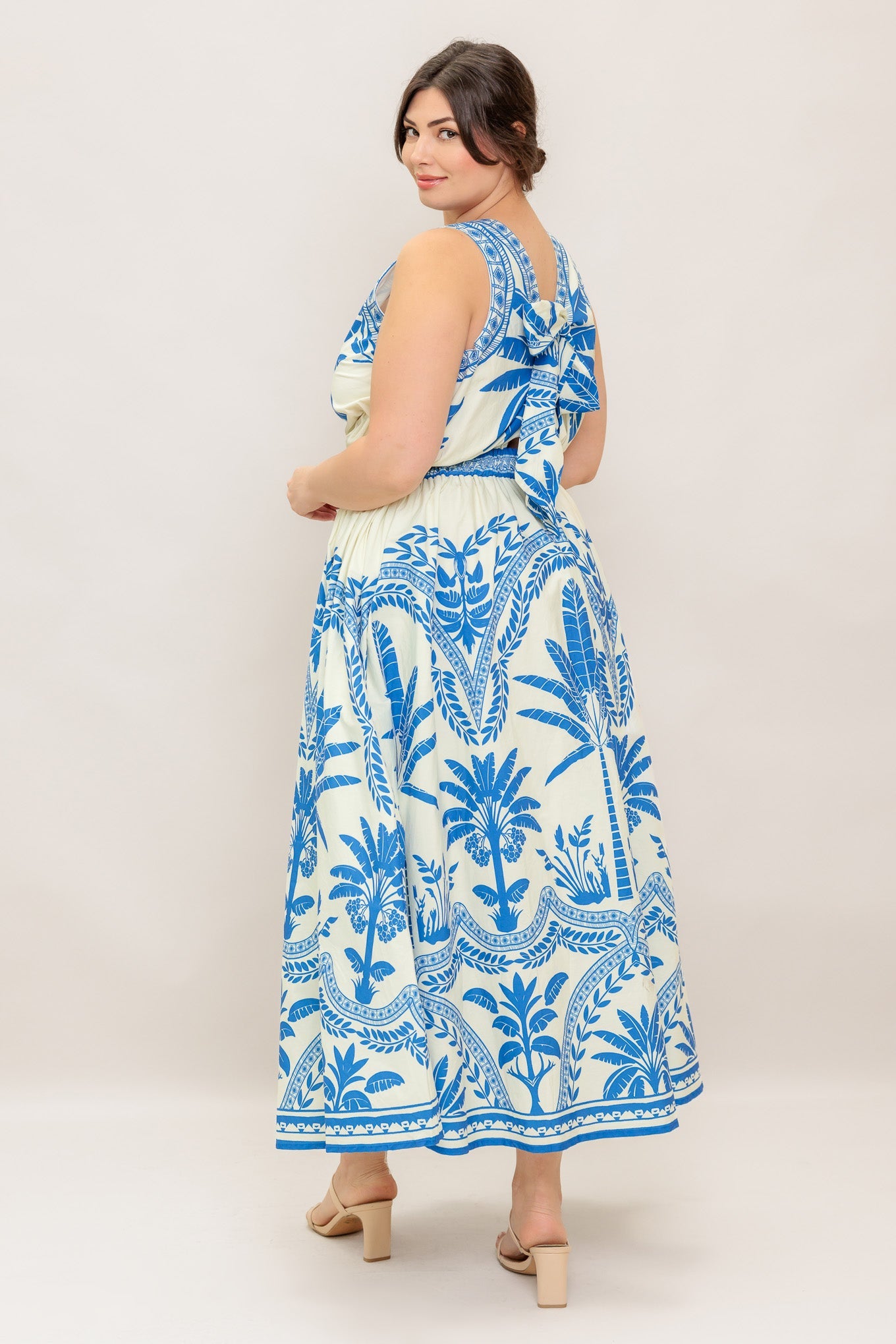 OCEAN PETALS WOVEN MIDI DRESS - MaraFormigone