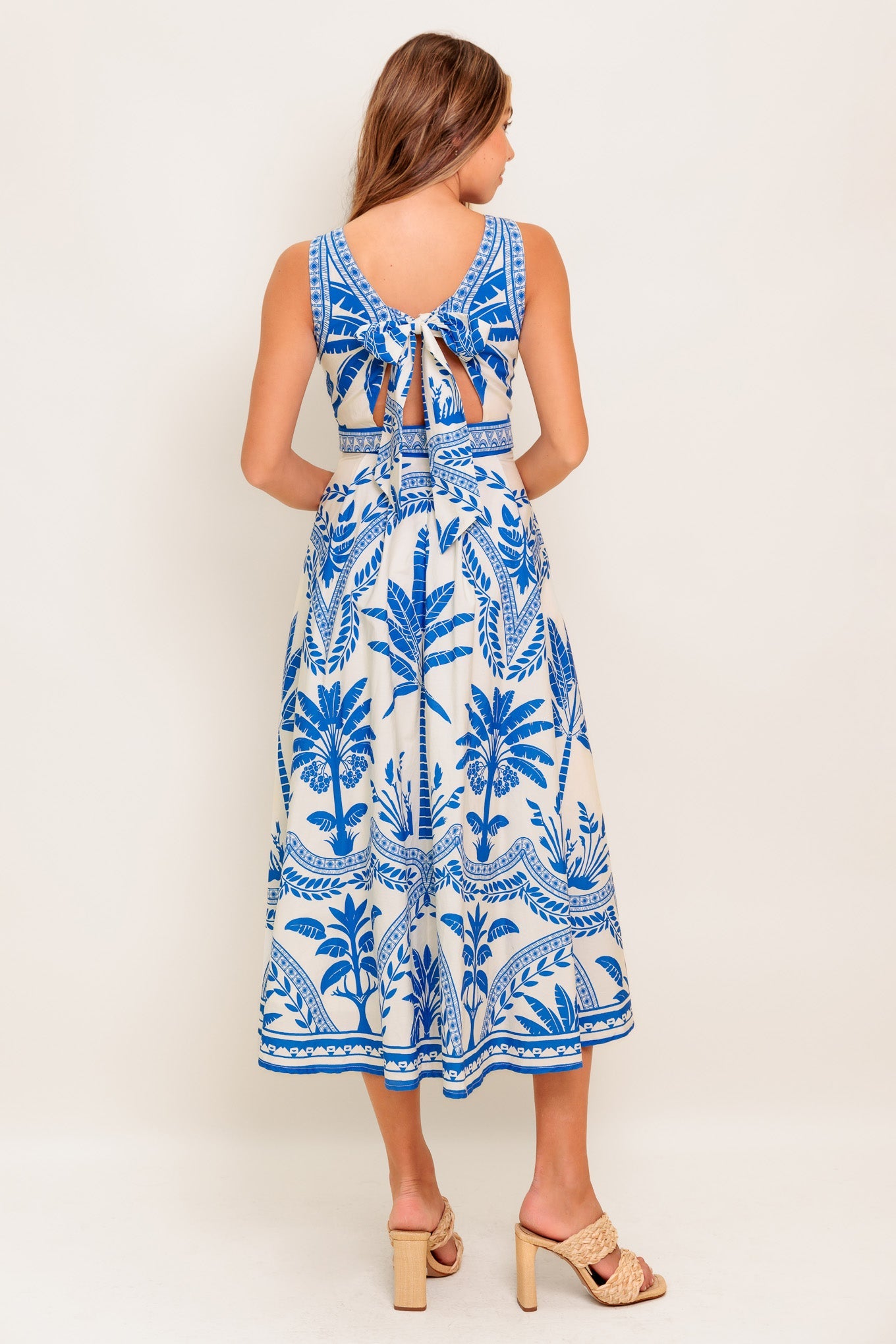 OCEAN PETALS WOVEN MIDI DRESS - MaraFormigone