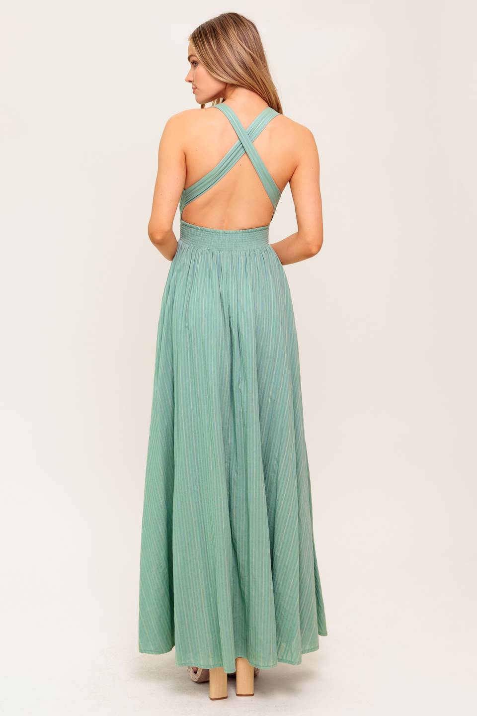VESTIDO MAXI TEJIDO SAGE "SOL EN MI MENTE"