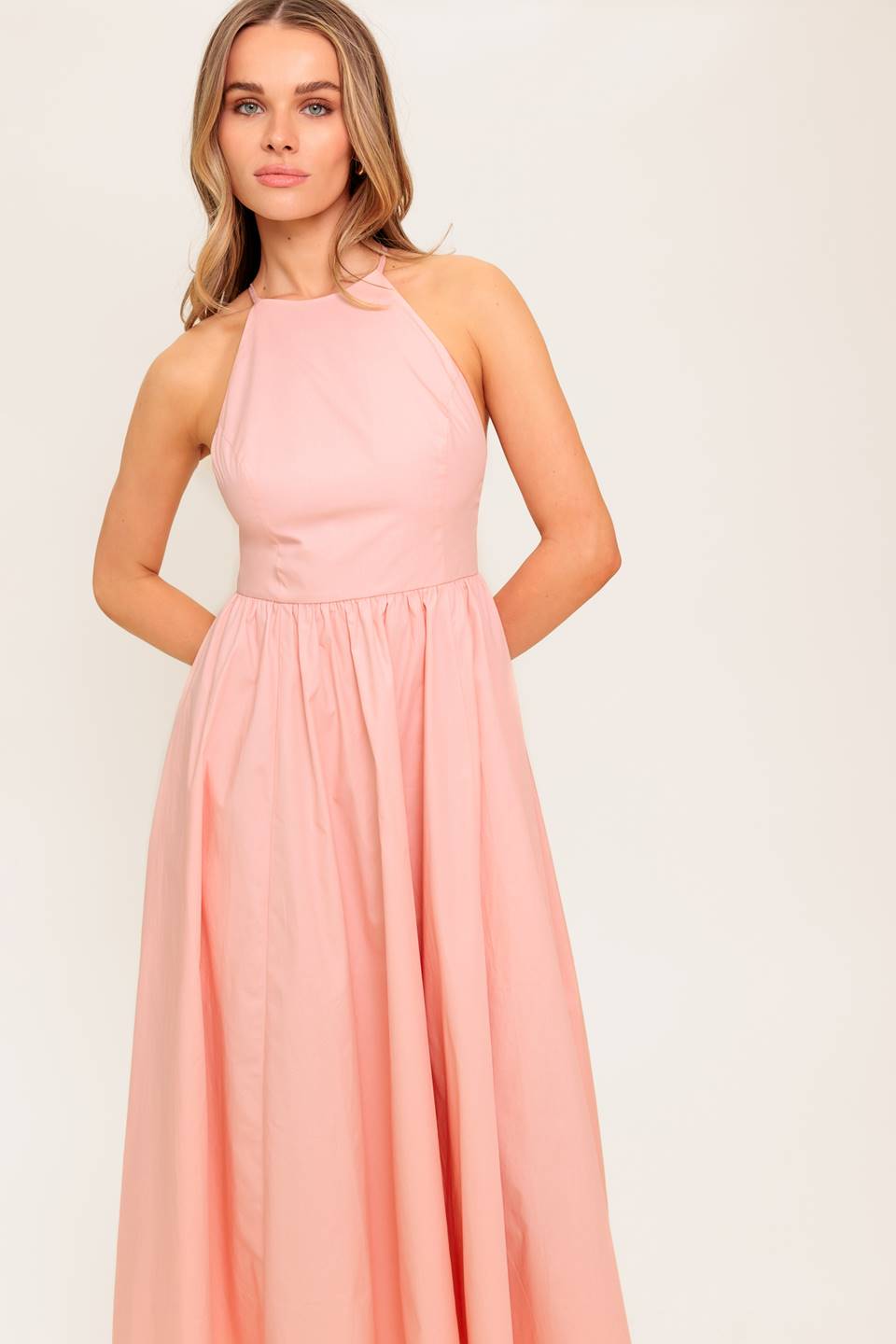 FERN KISSED CORAL WOVEN MIDI DRESS - MaraFormigone