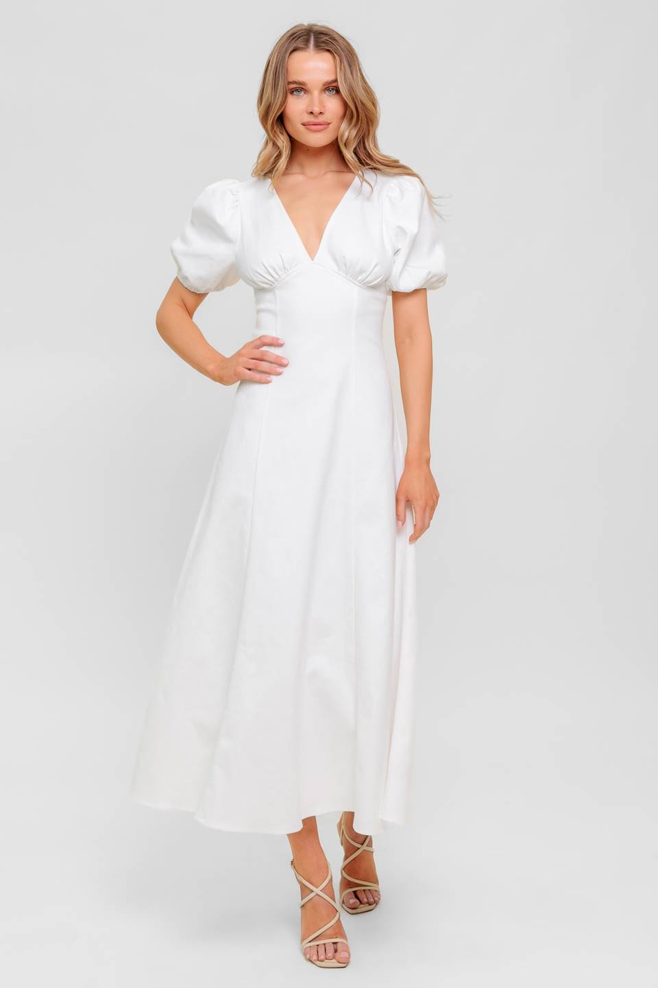SECRET VINE GLOW WOVEN TWILL MIDI DRESS - MaraFormigone