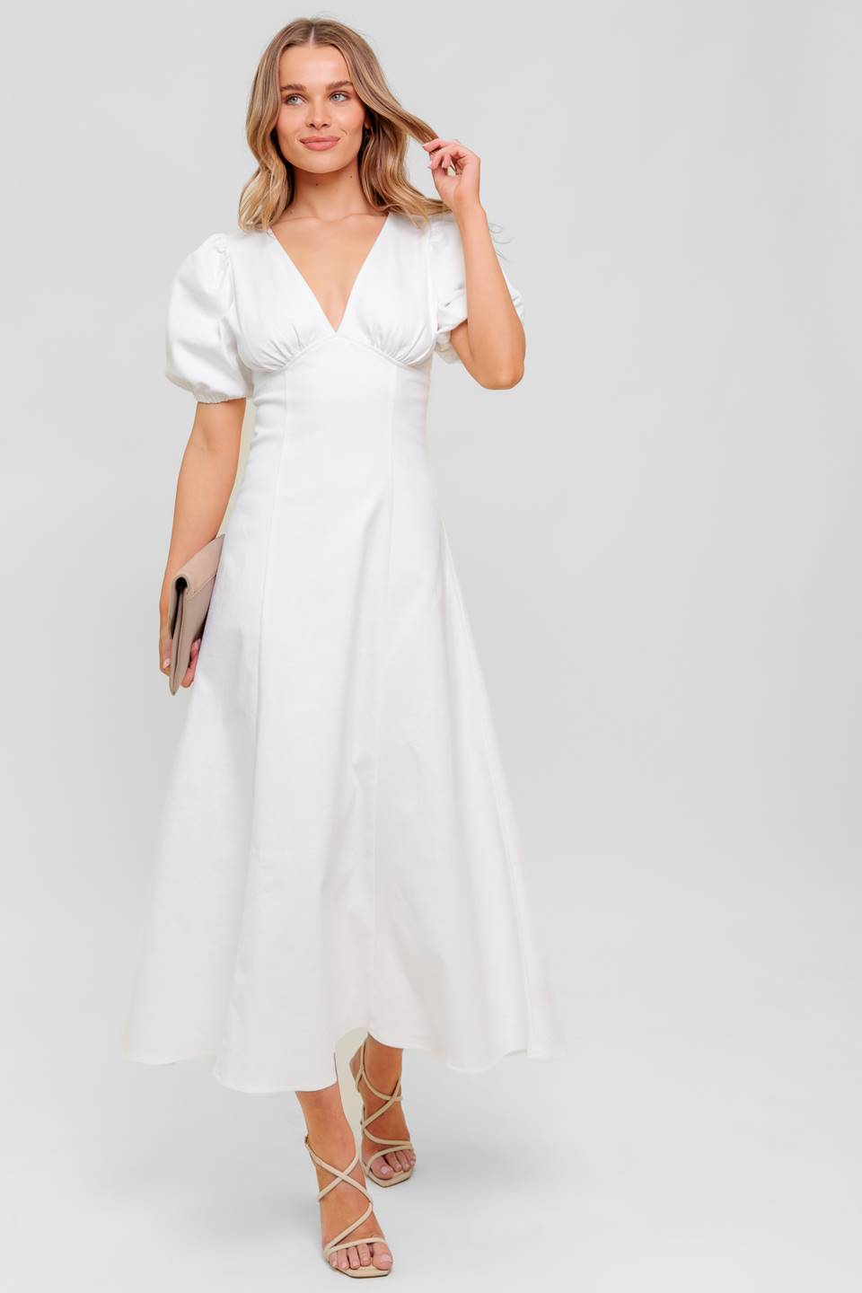 SECRET VINE GLOW WOVEN TWILL MIDI DRESS - MaraFormigone