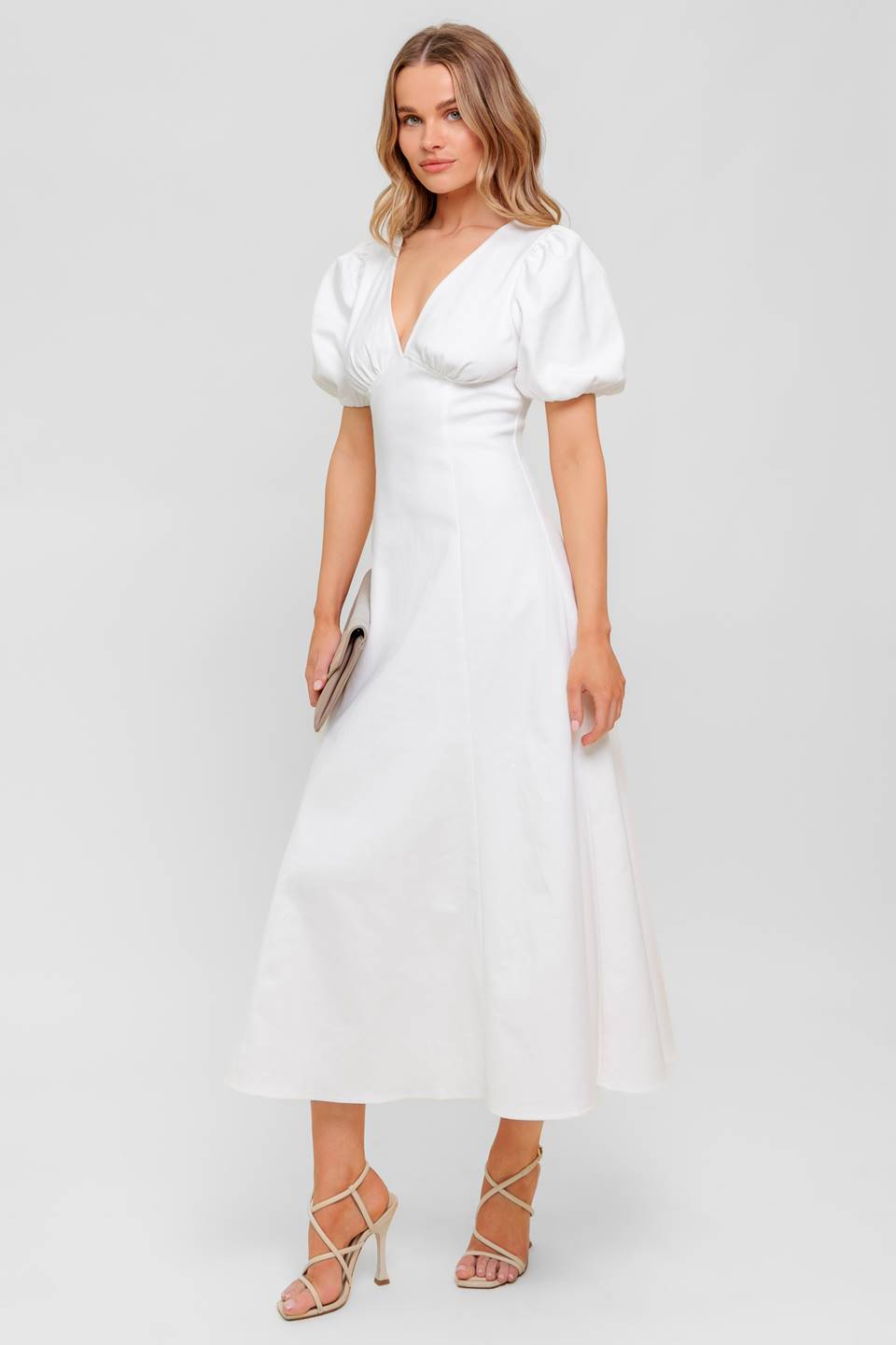 SECRET VINE GLOW WOVEN TWILL MIDI DRESS - MaraFormigone