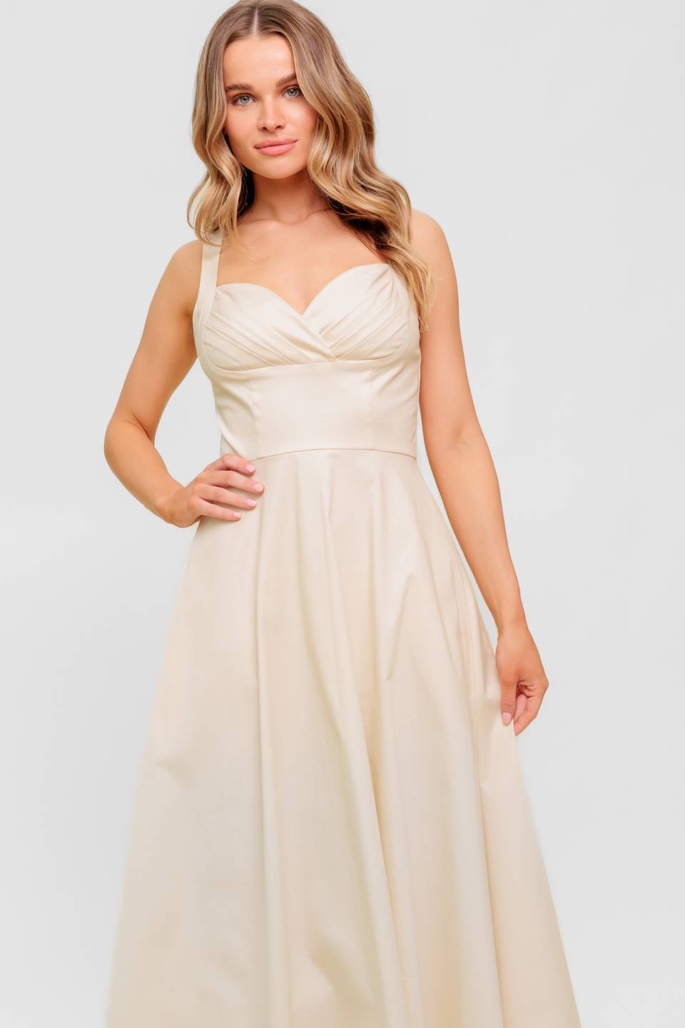 VESTIDO MIDI TEJIDO OCEAN SHEEN TENDER CREAM