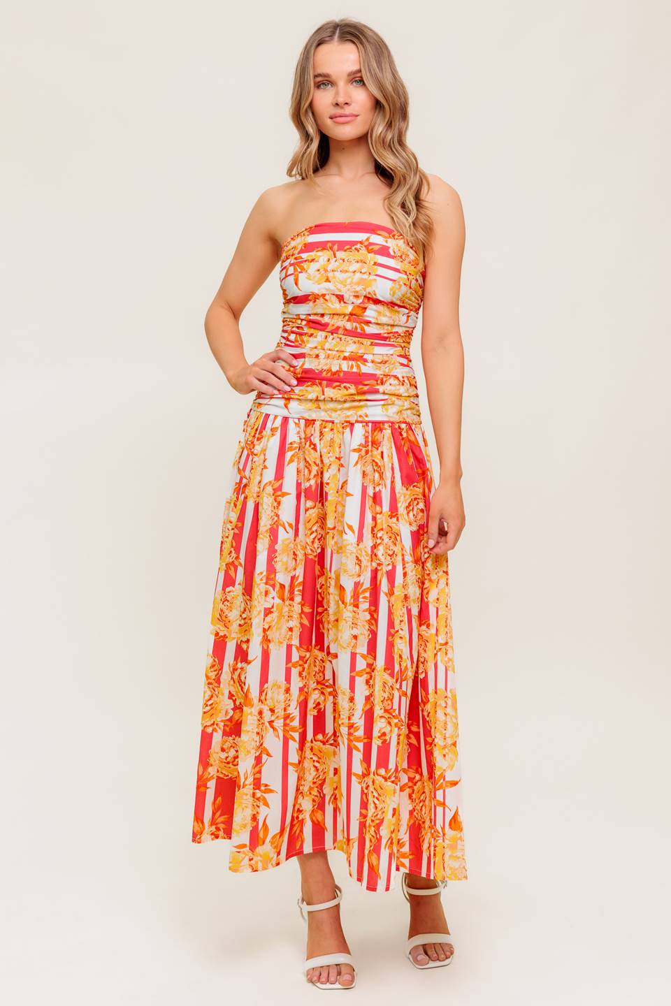 PEONY STORM DANCE WOVEN MIDI DRESS - MaraFormigone