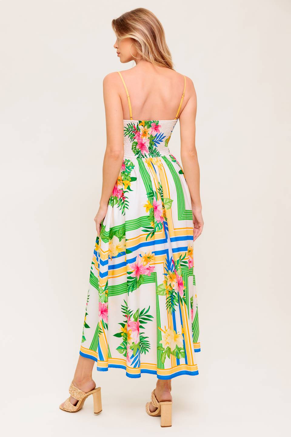 VESTIDO MIDI TECIDO COM ESTAMPA FLORAL HARMONY